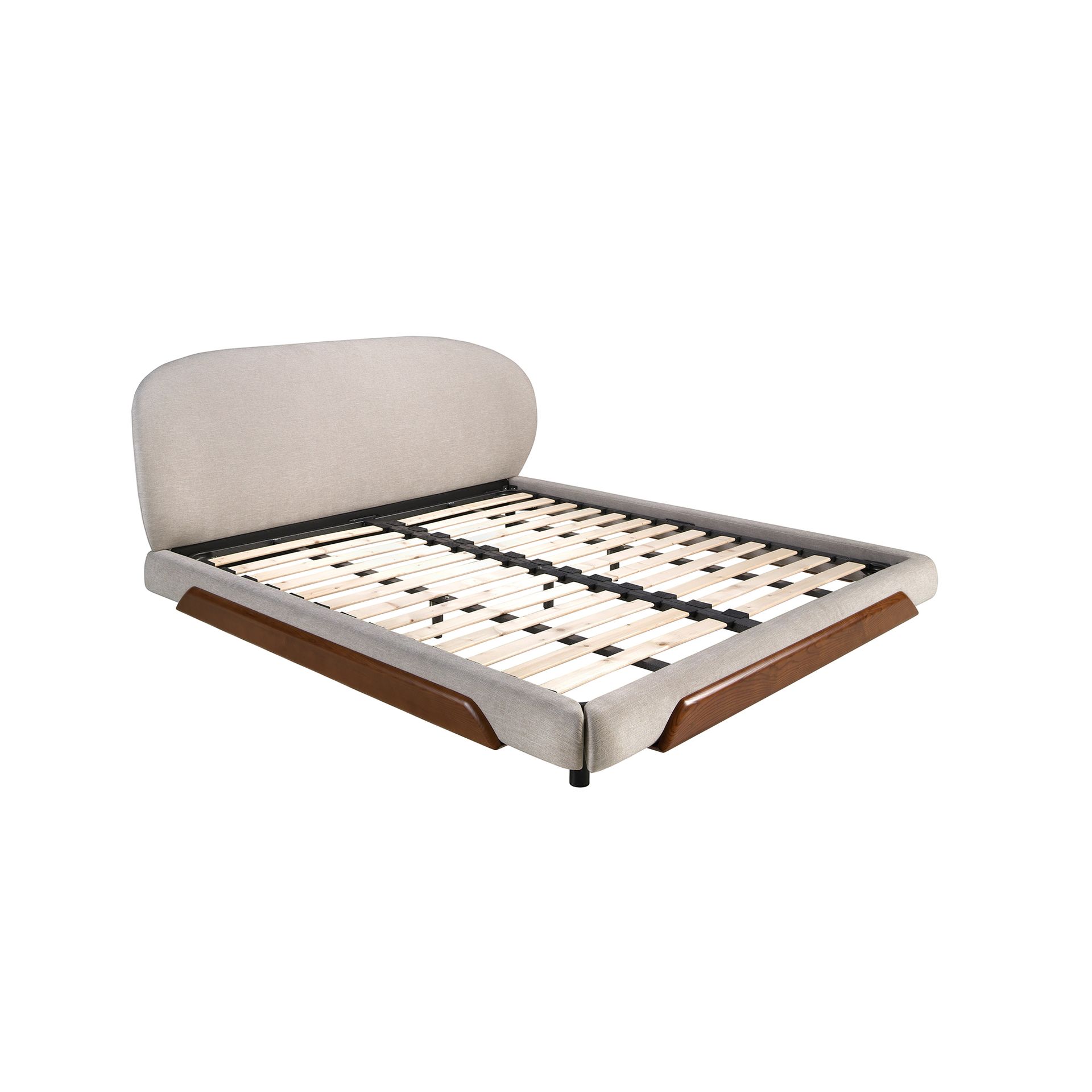 Light grey fabric bed