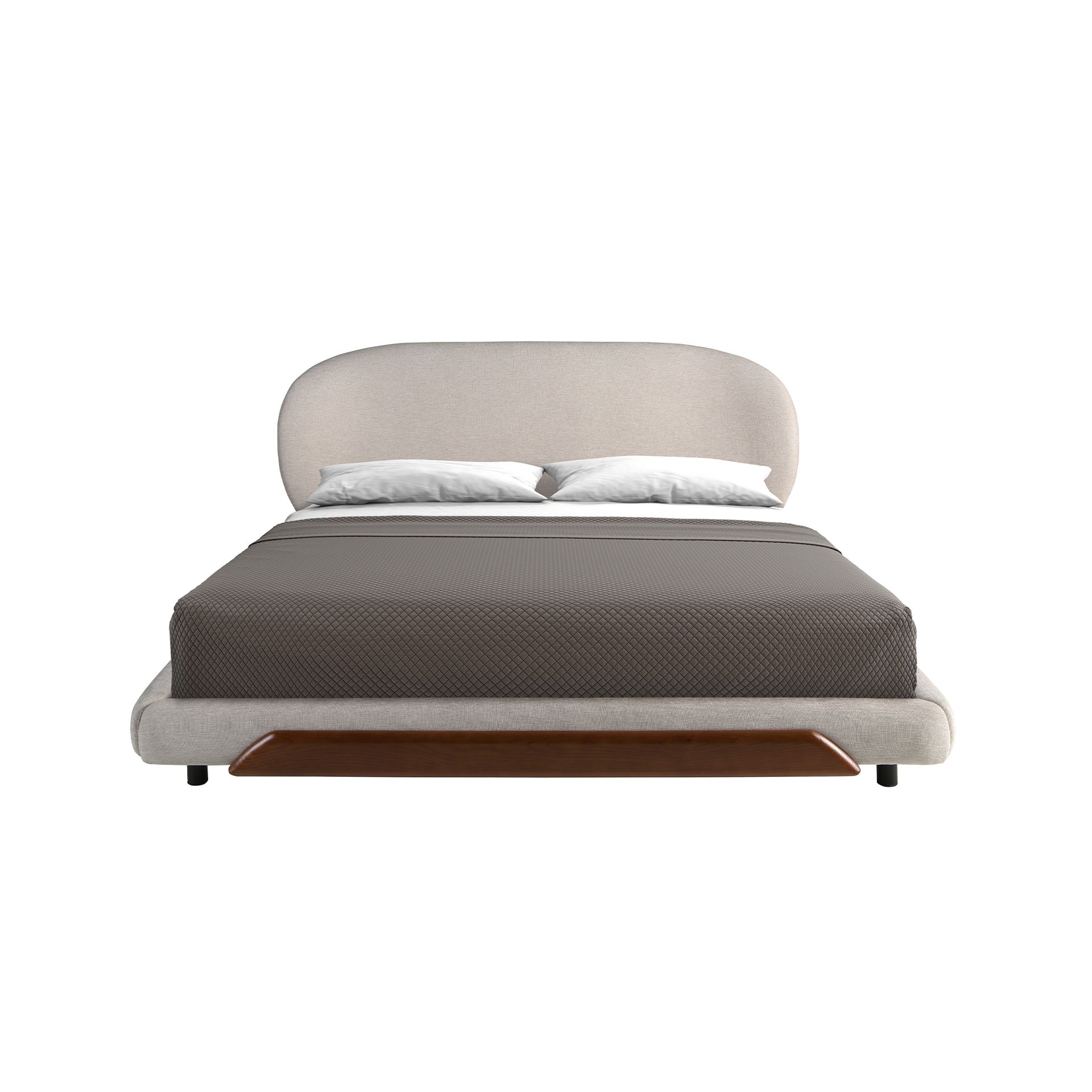 Light grey fabric bed