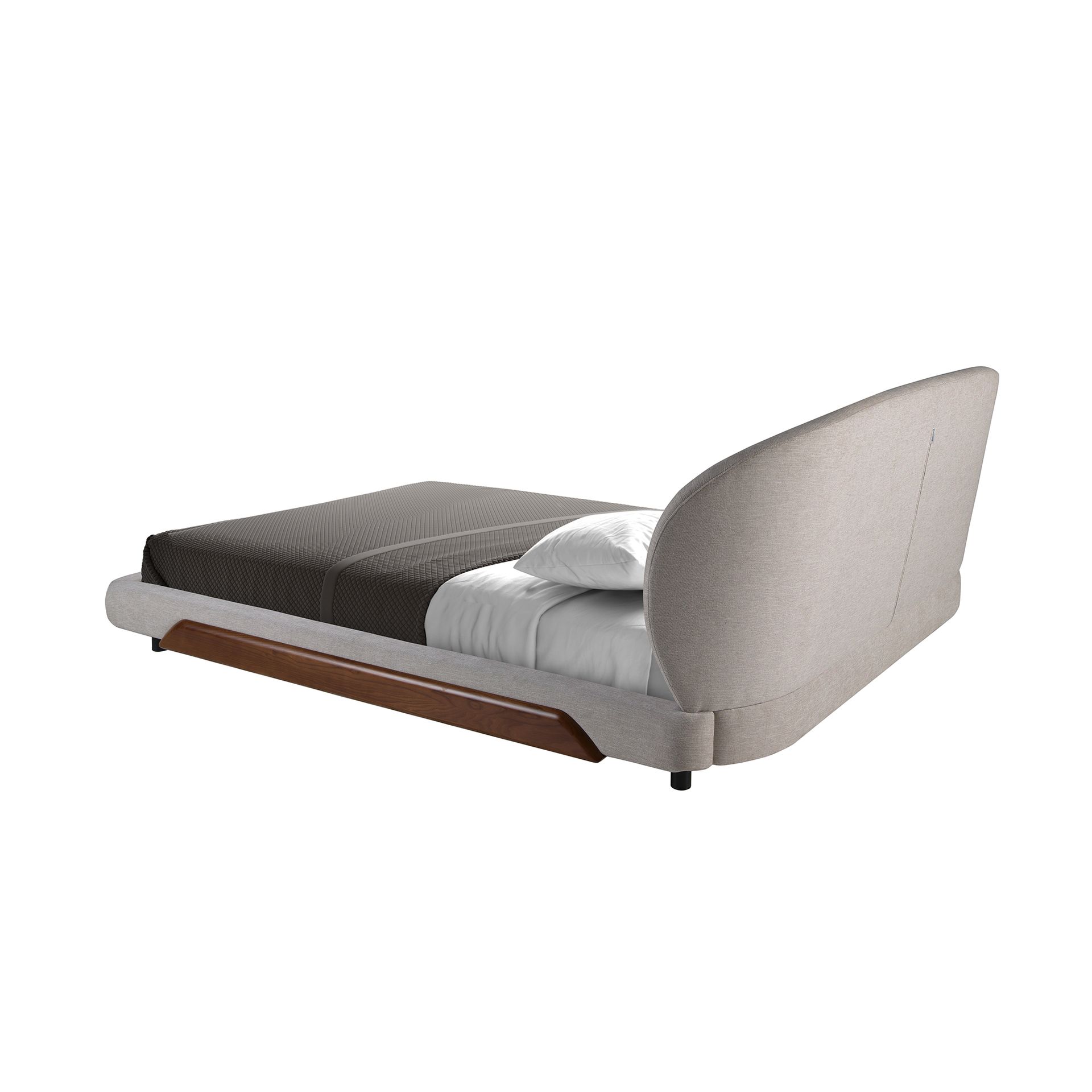 Light grey fabric bed