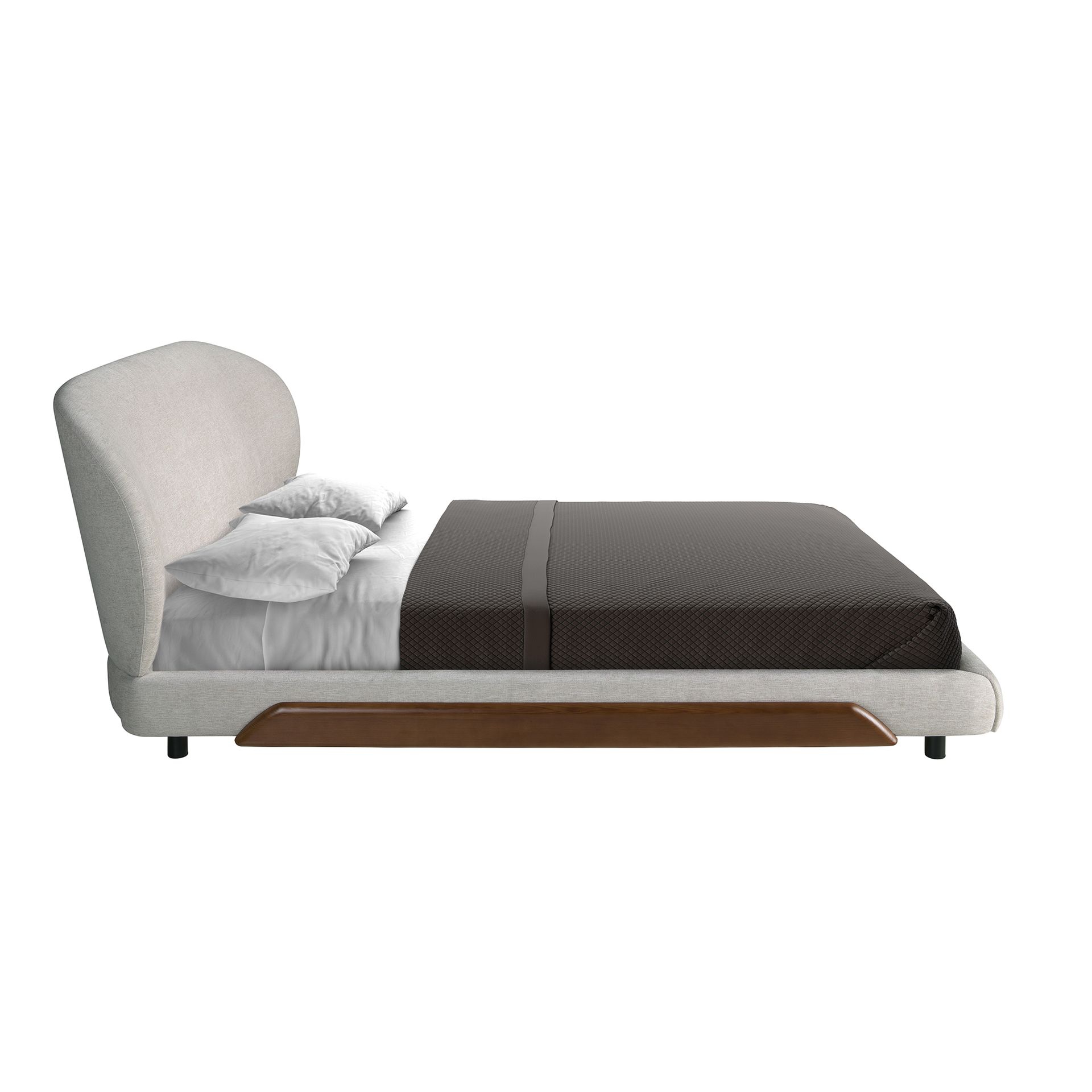 Light grey fabric bed