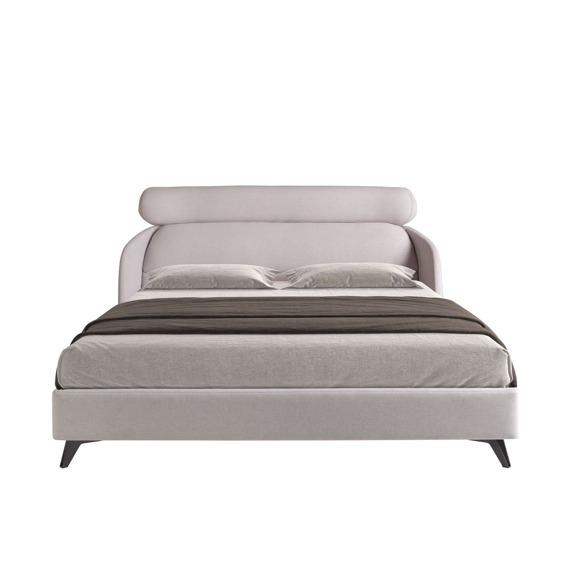 Light grey fabric bed