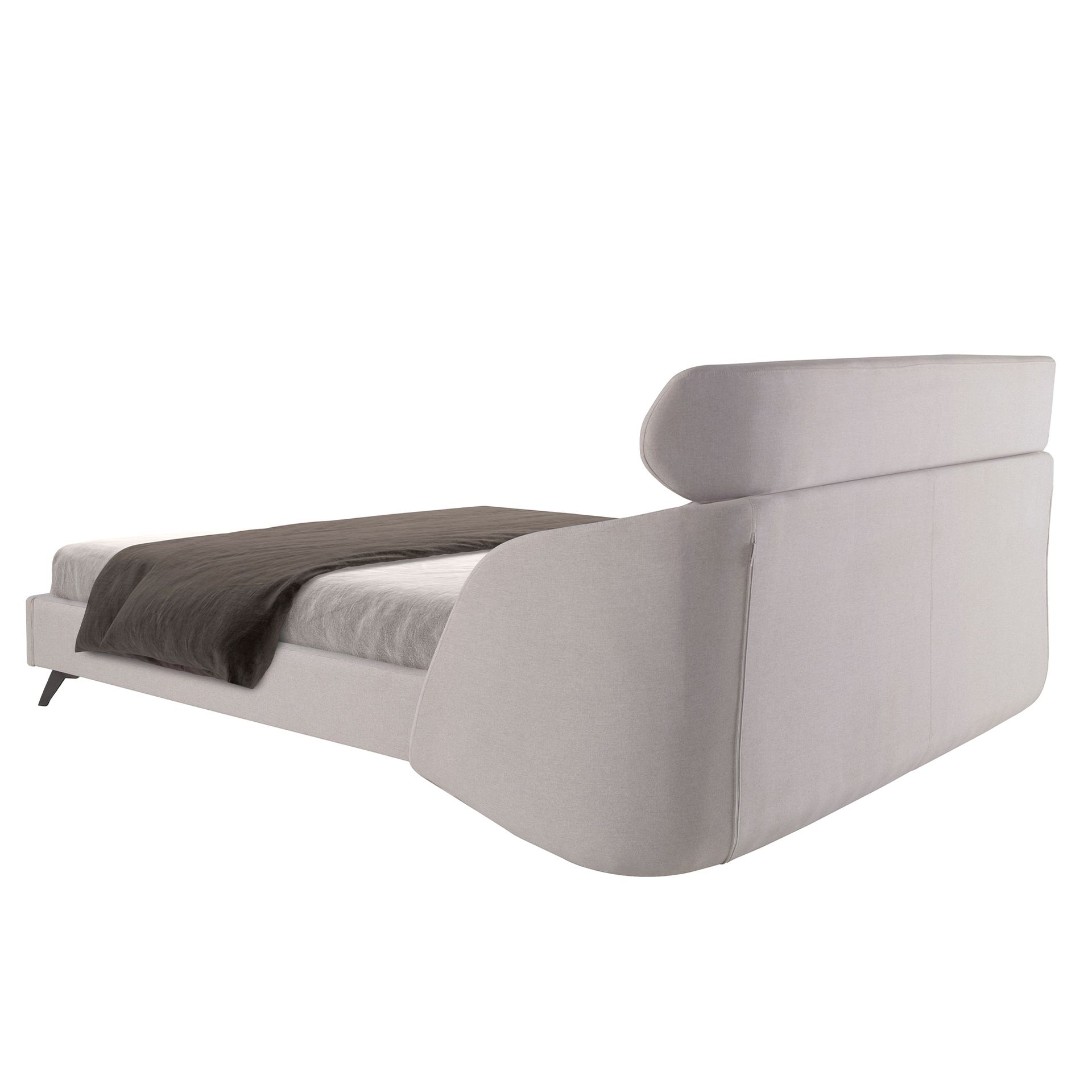Light grey fabric bed