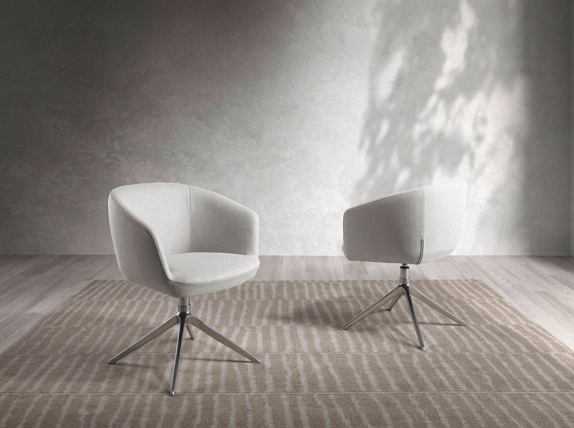 Light grey fabric swivel chair
