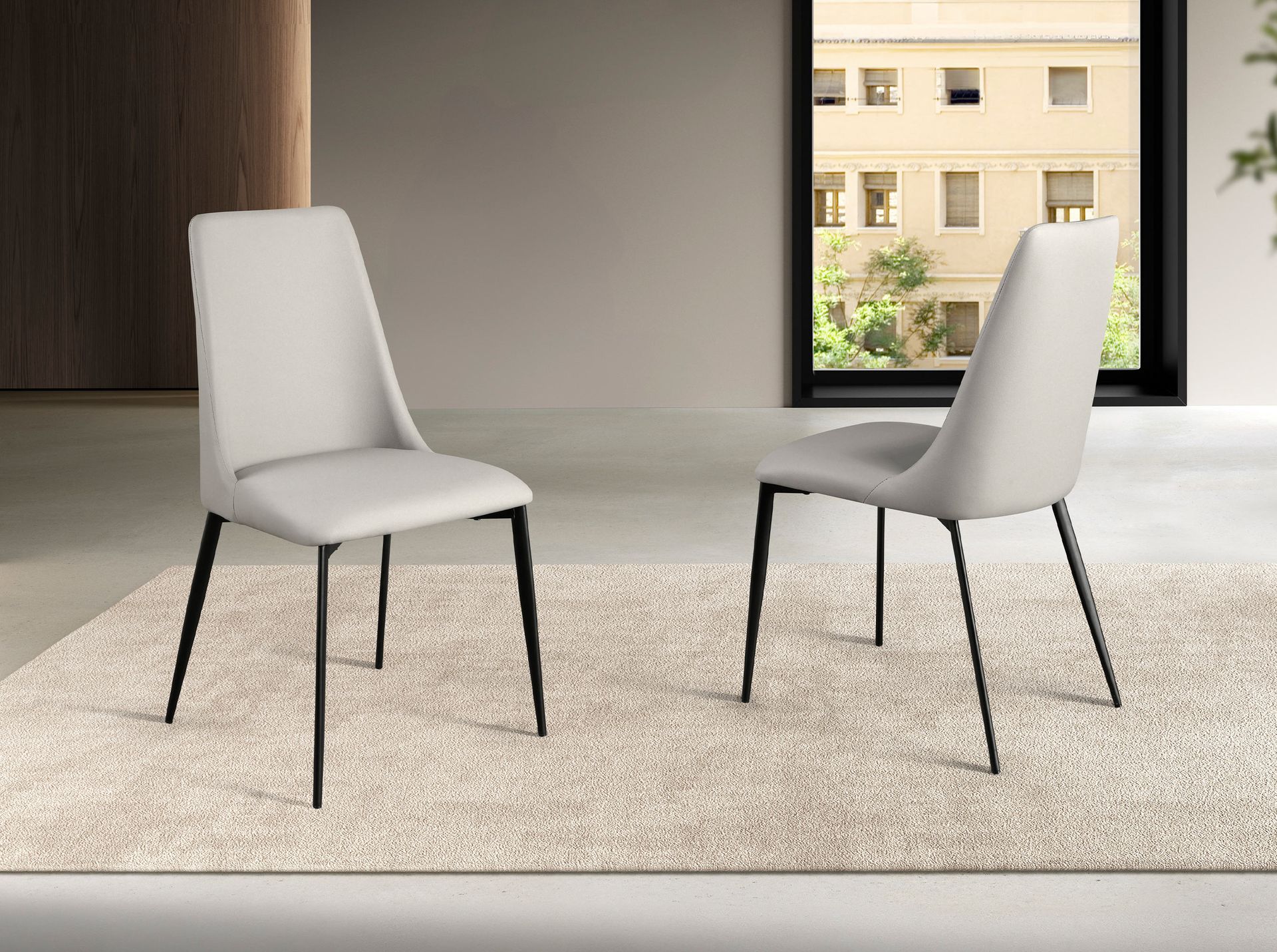 Light grey leatherette chair