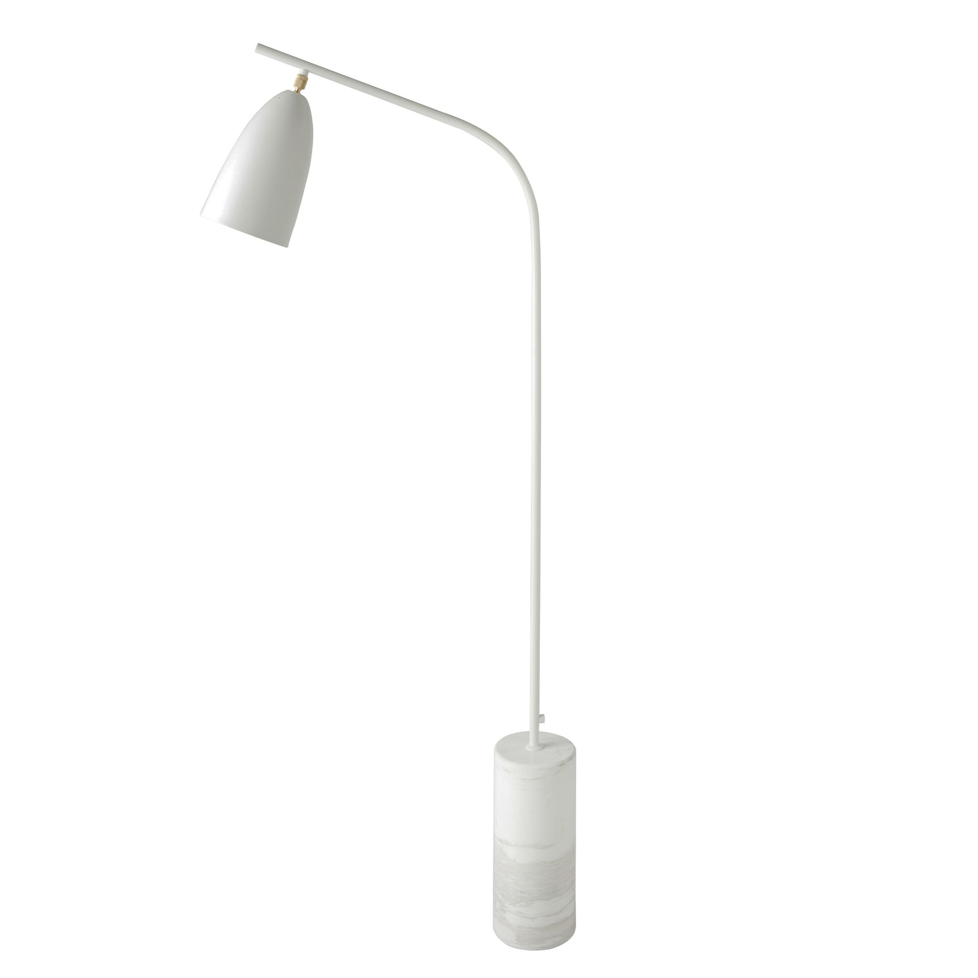Marble and white steel floor lamp