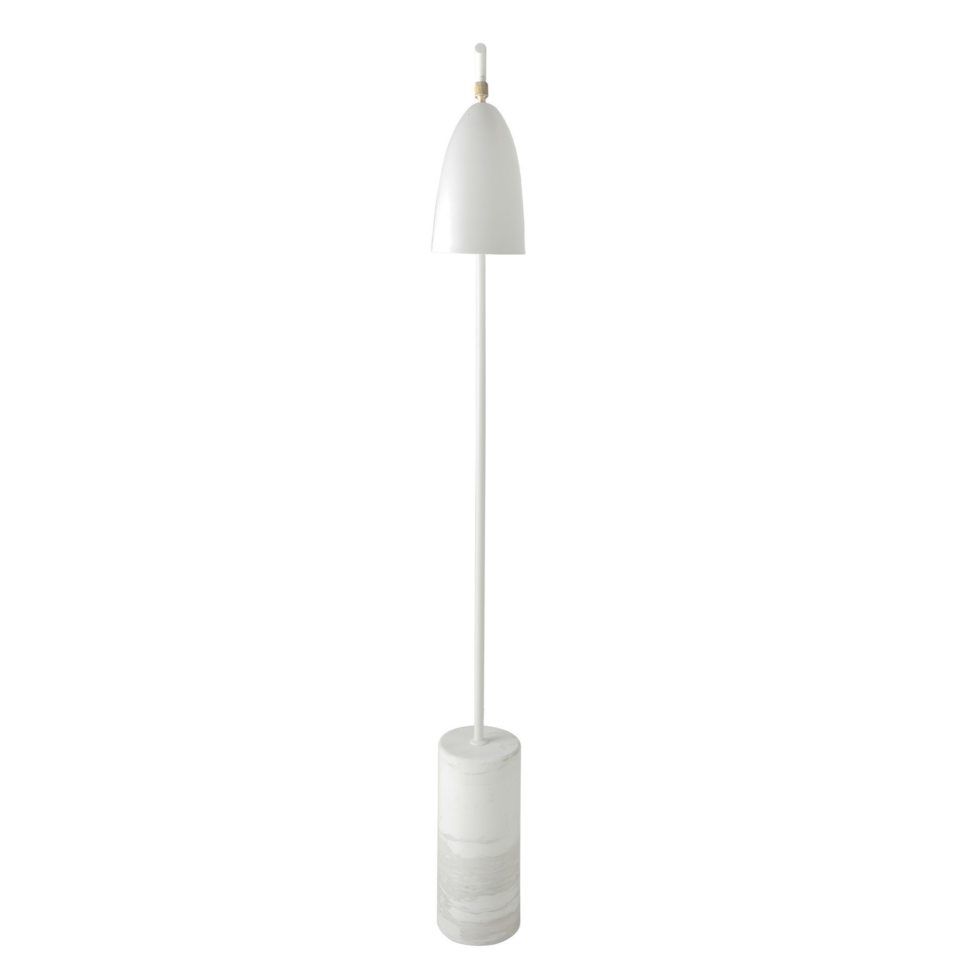 Marble and white steel floor lamp