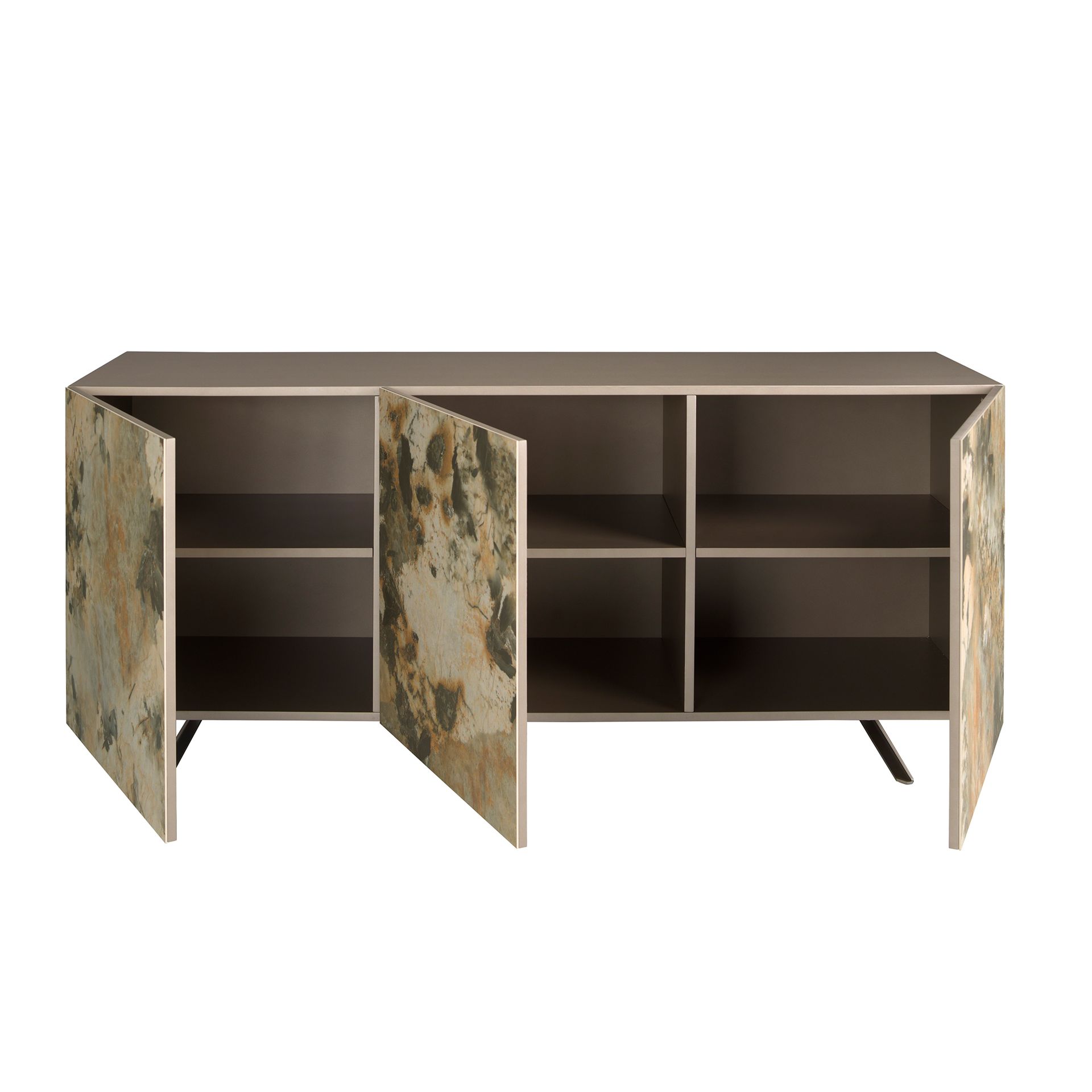 Metallic taupe wood sideboard