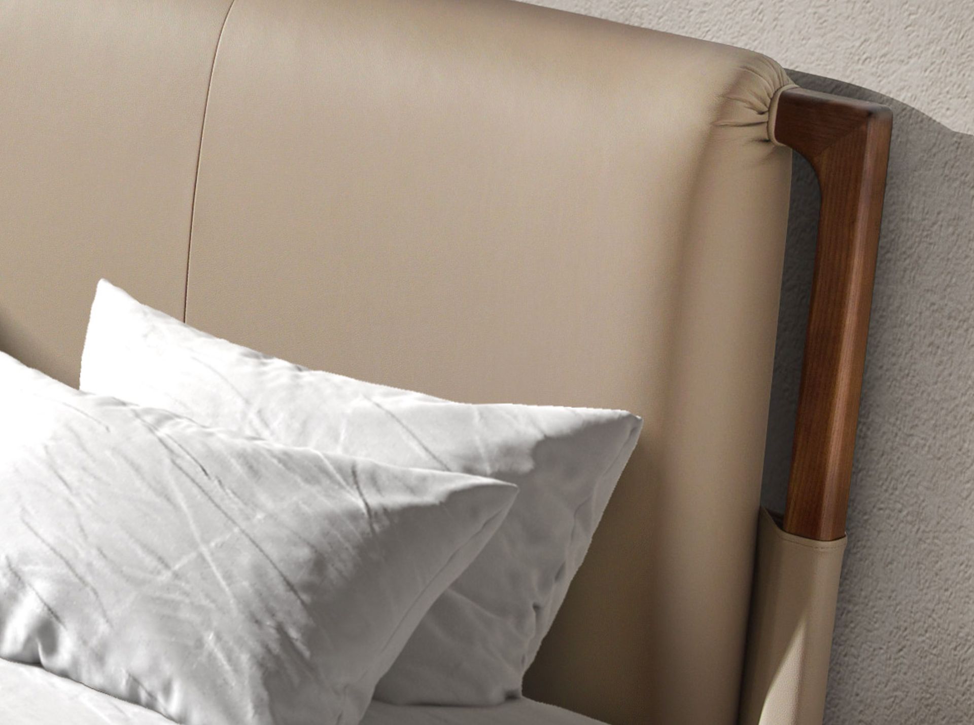 Mink coloured leatherette bed