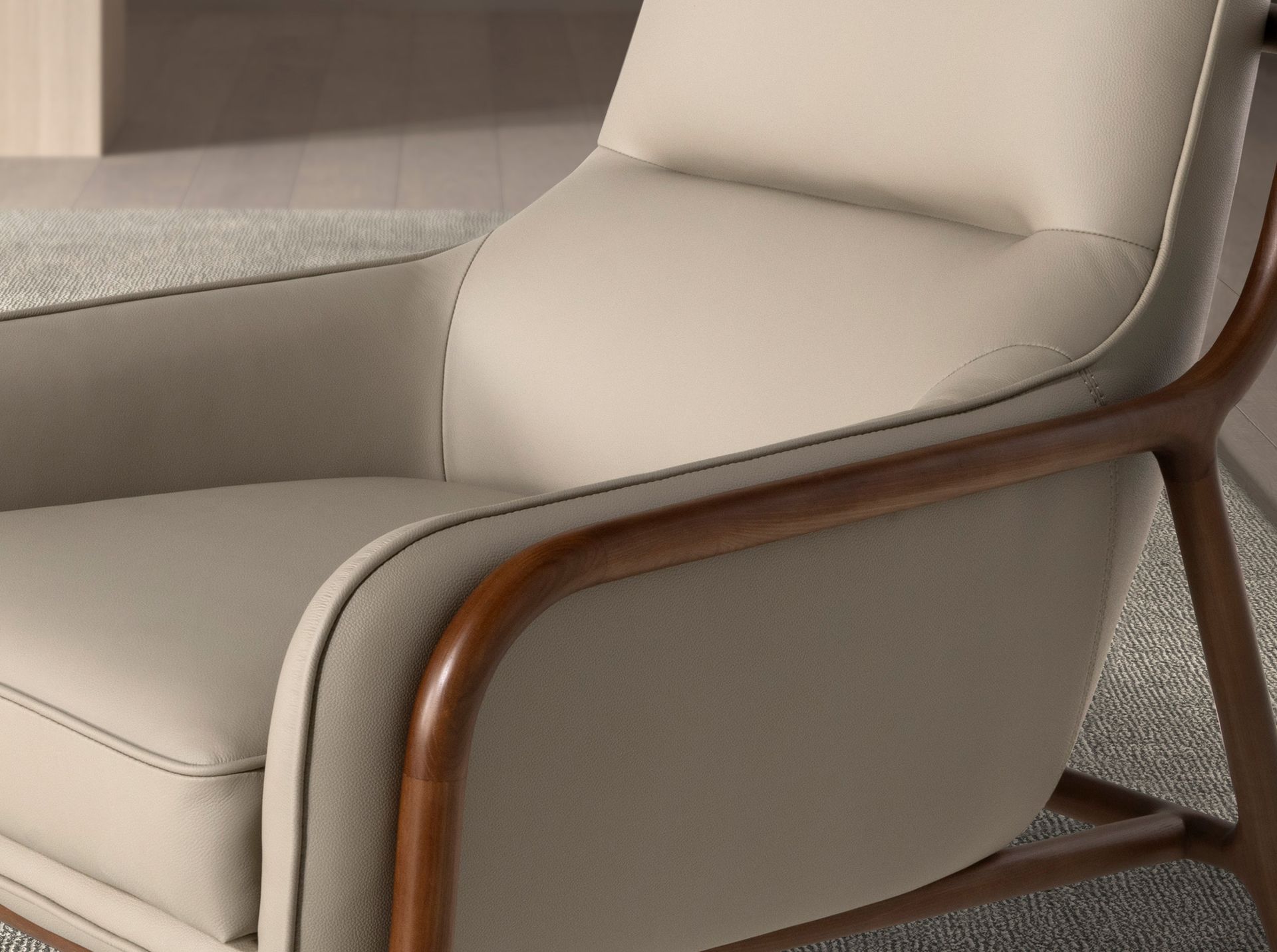 Mink leather armchair