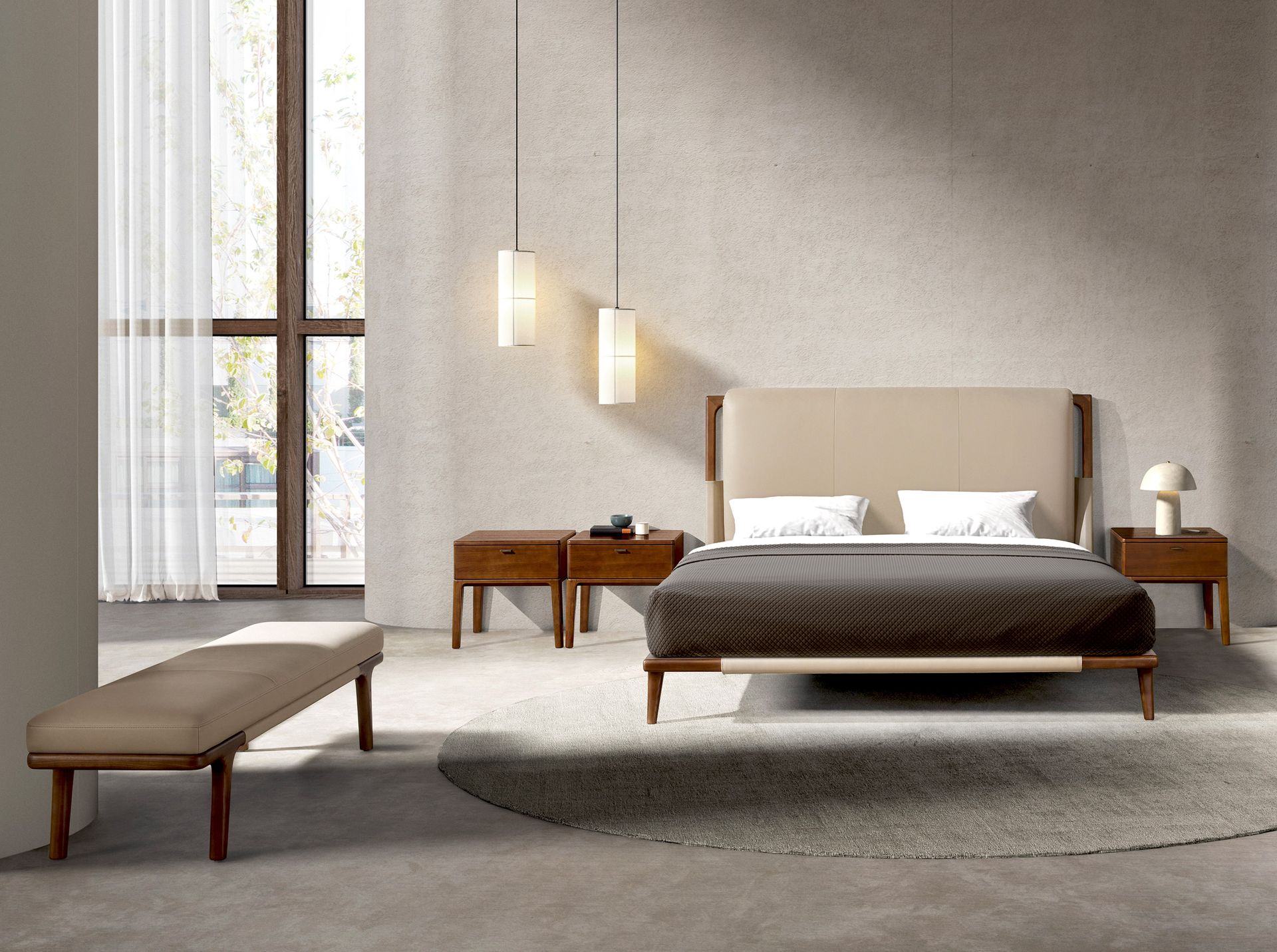 Mink leatherette  bench