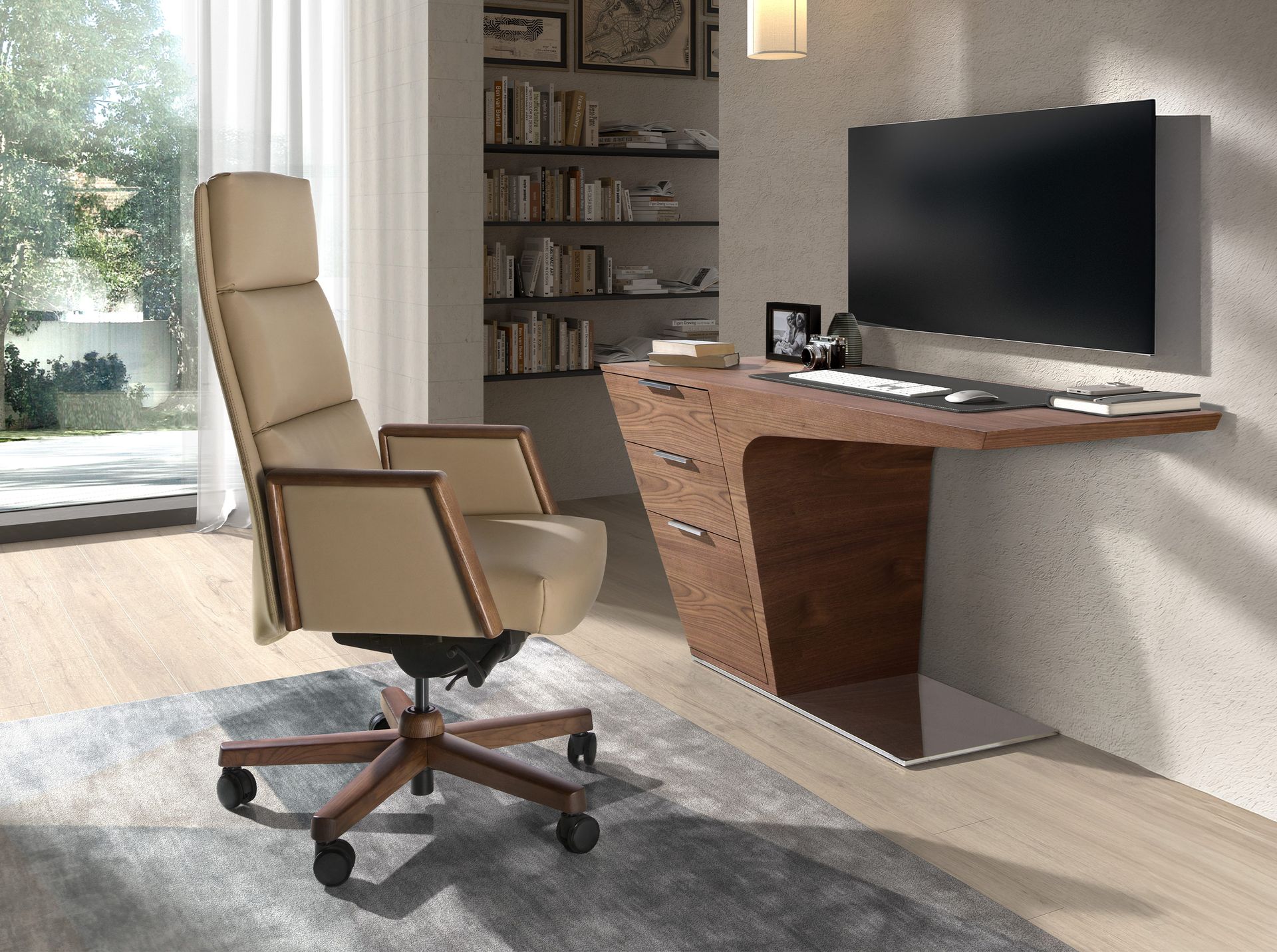 Mink leatherette Swivel Office Chair