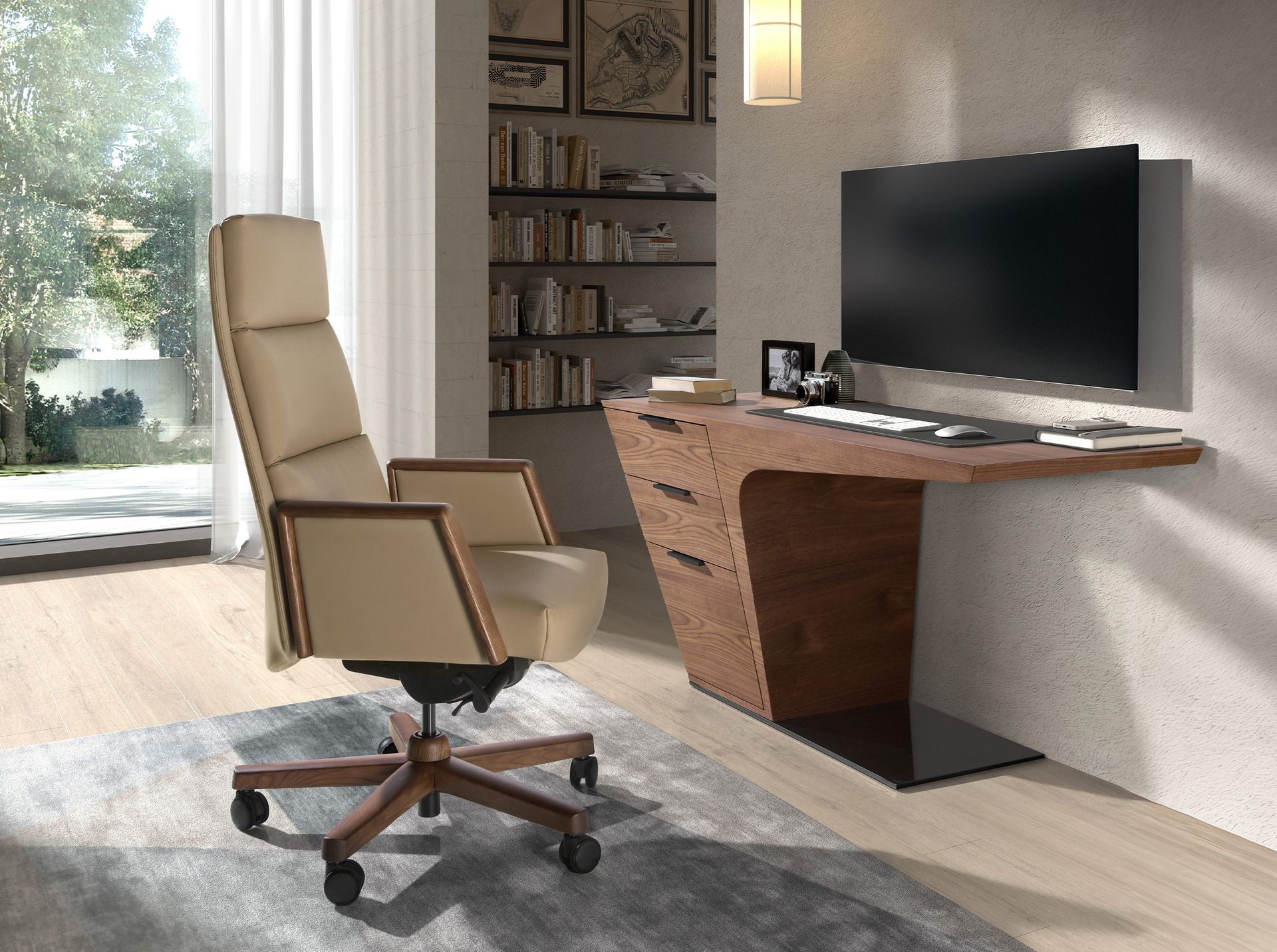 Mink leatherette Swivel Office Chair