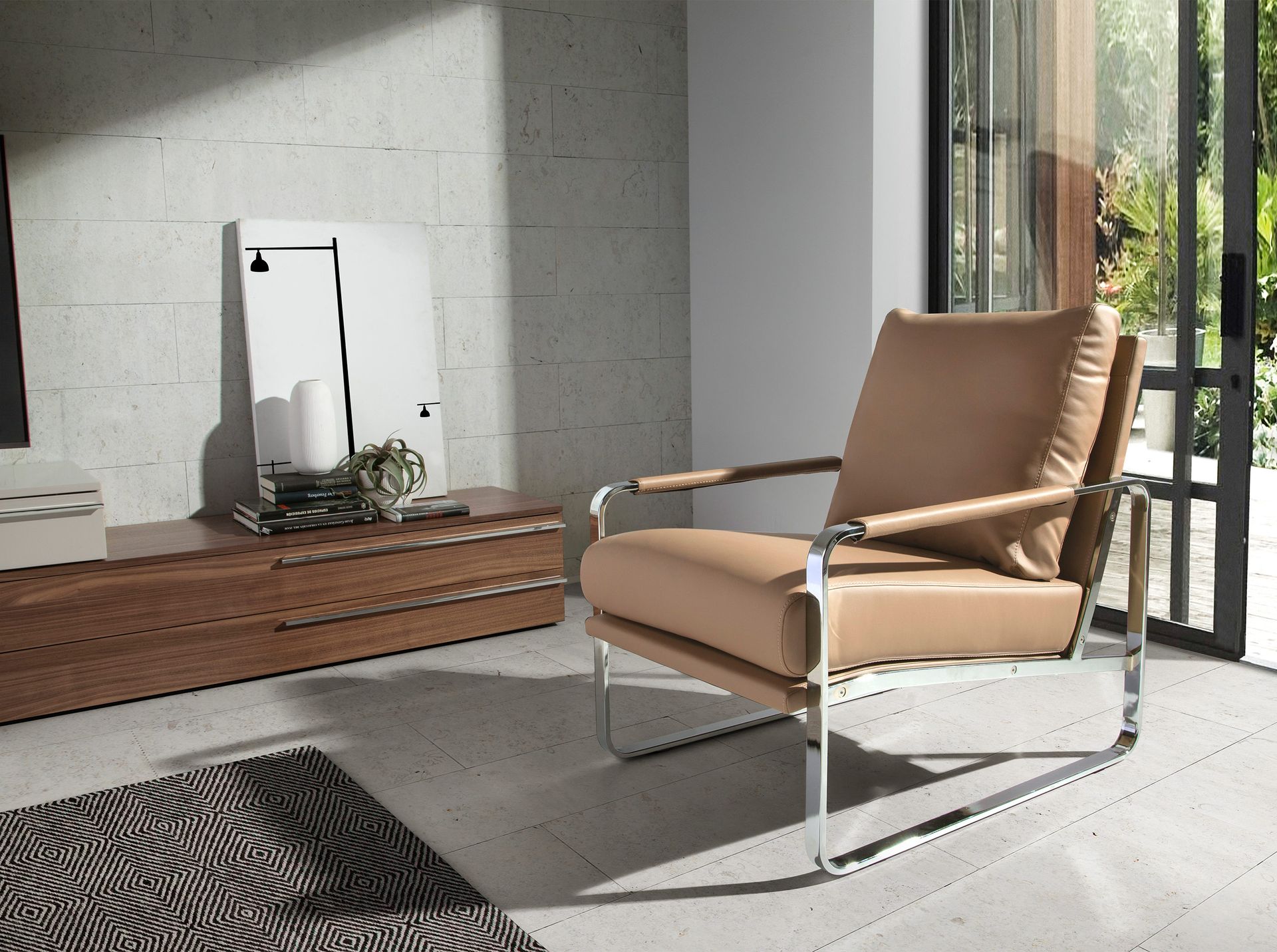 Mink leatherette armchair