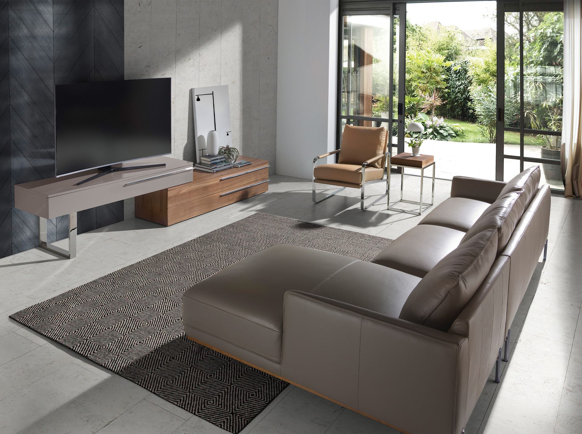 Mink leatherette armchair