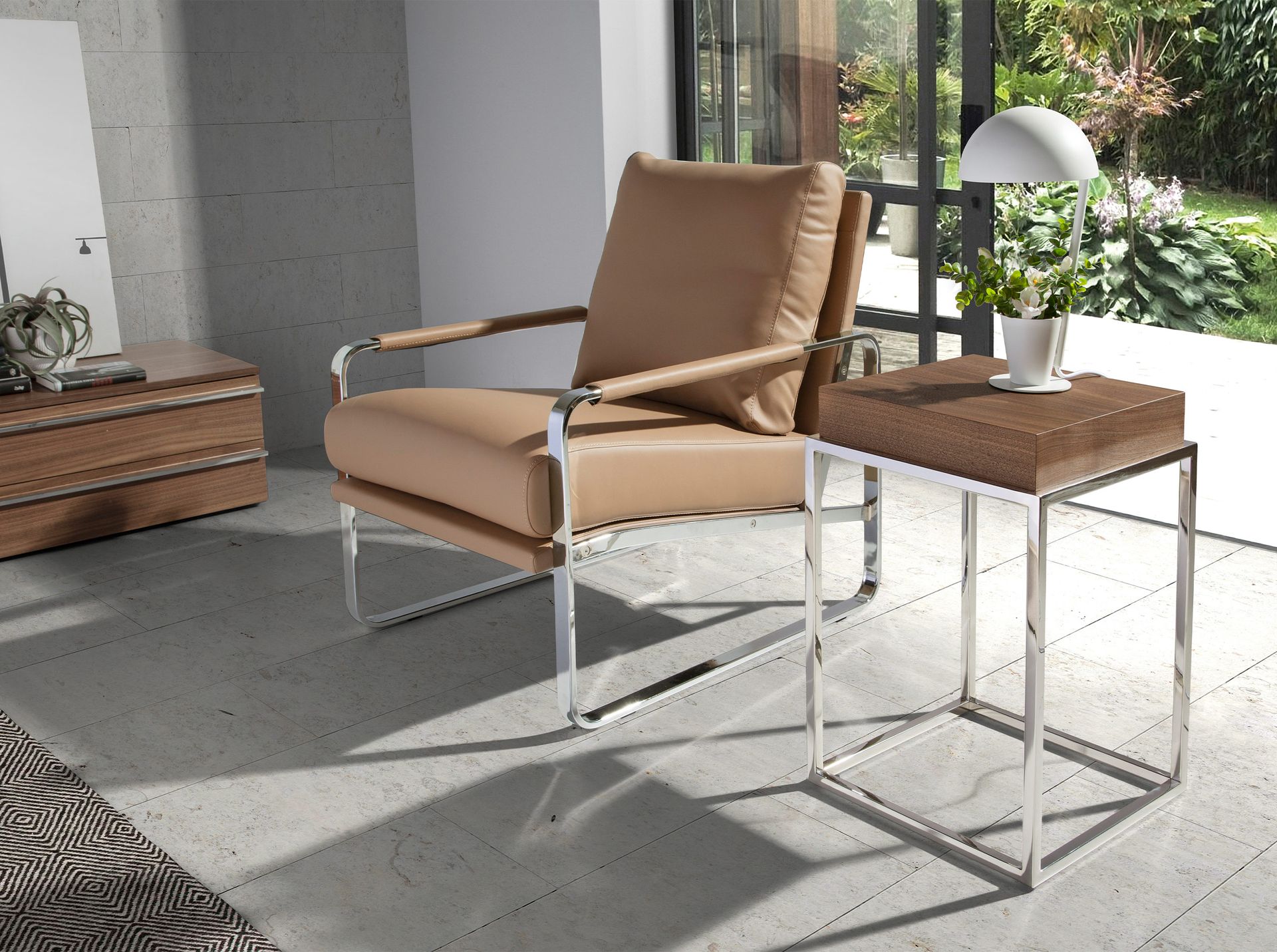 Mink leatherette armchair