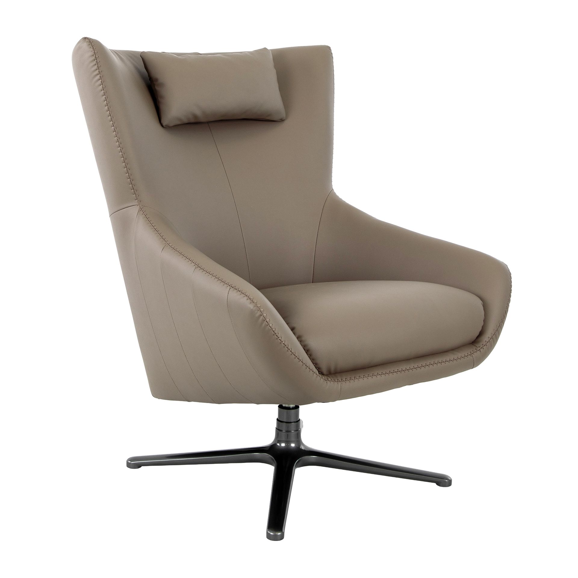 Mink leatherette swivel armchair