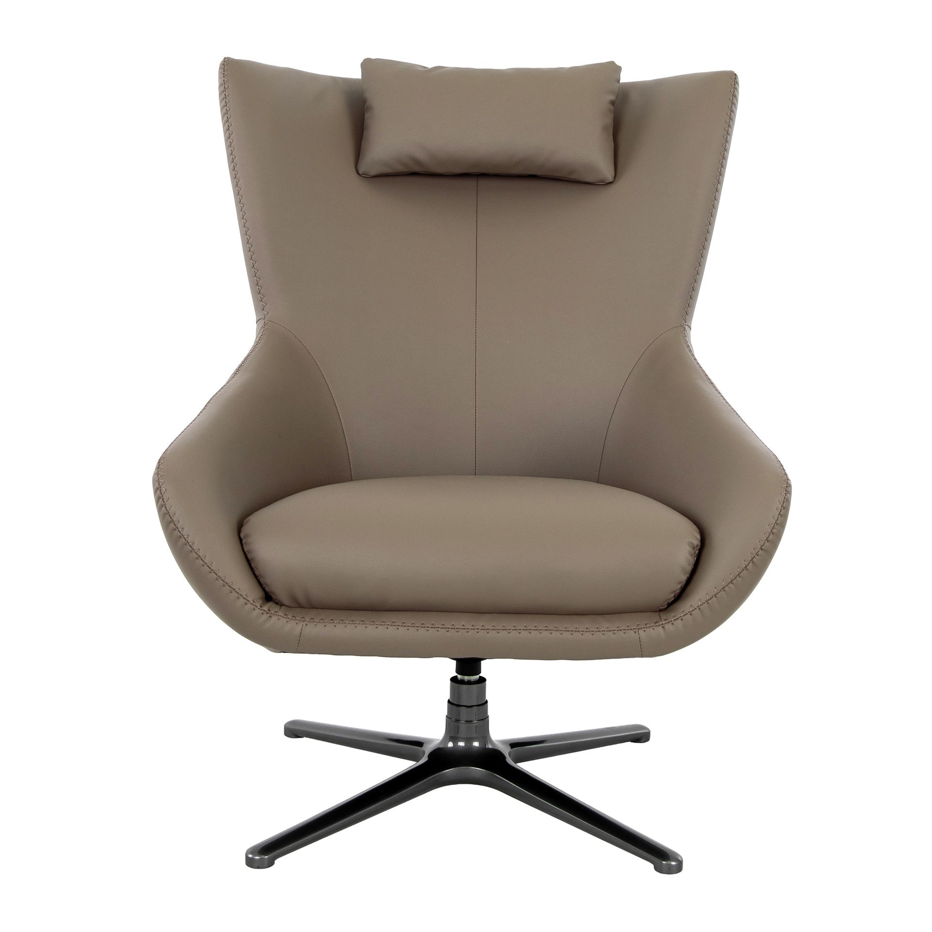 Mink leatherette swivel armchair