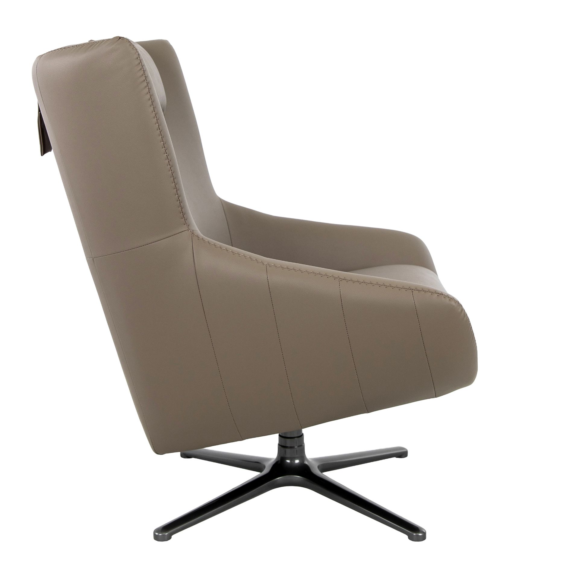Mink leatherette swivel armchair