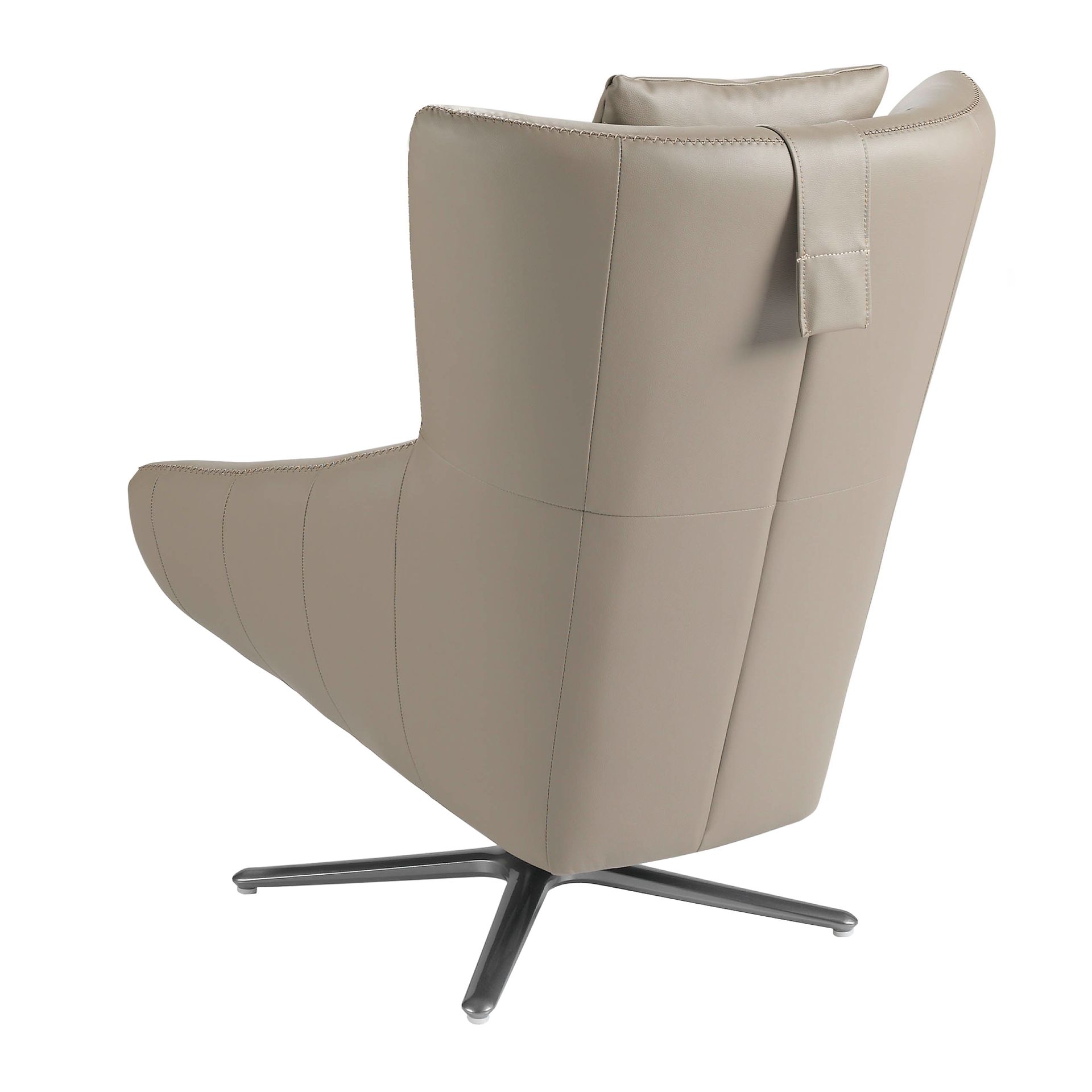 Mink leatherette swivel armchair