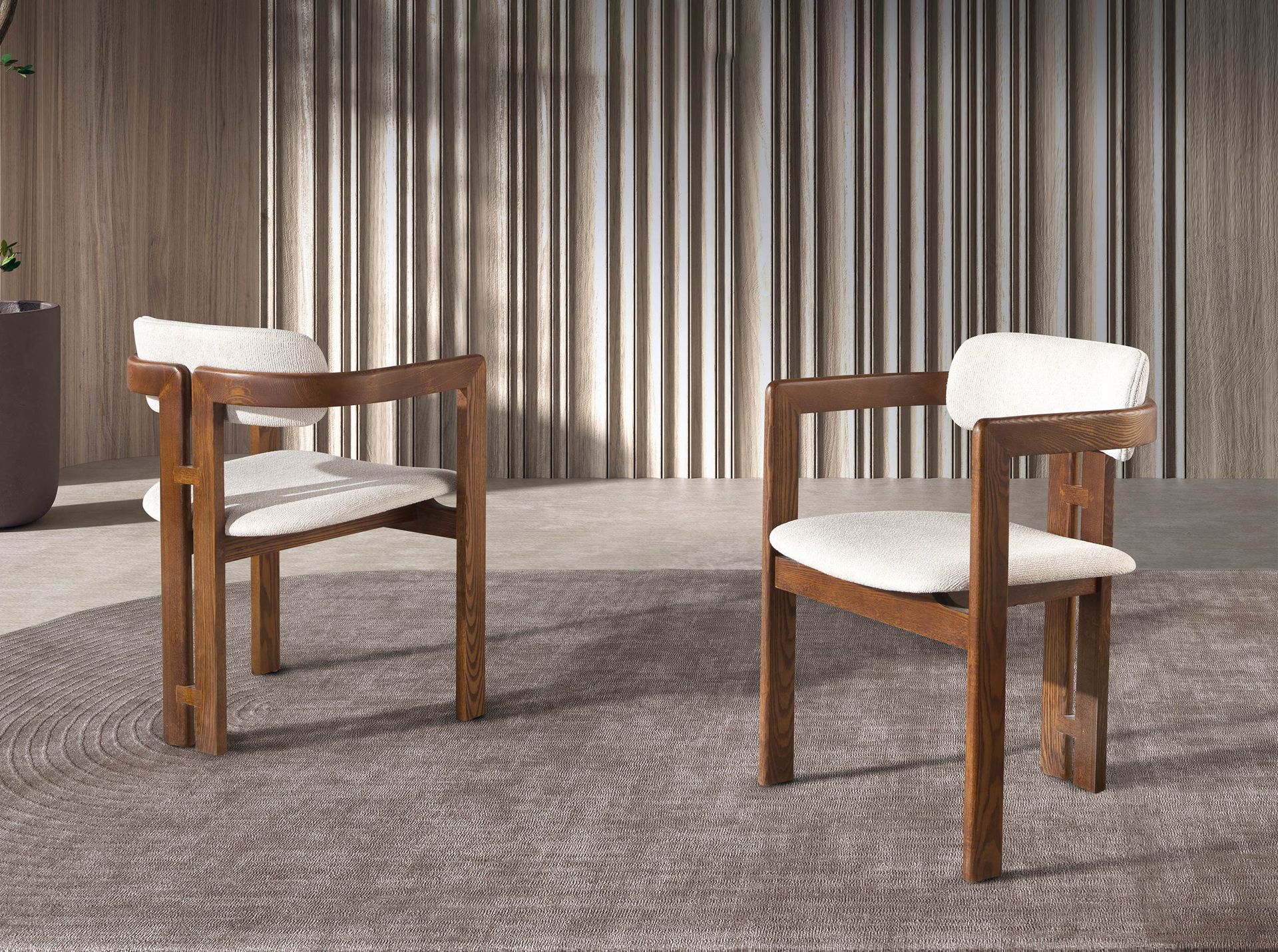 Off-white fabric chair