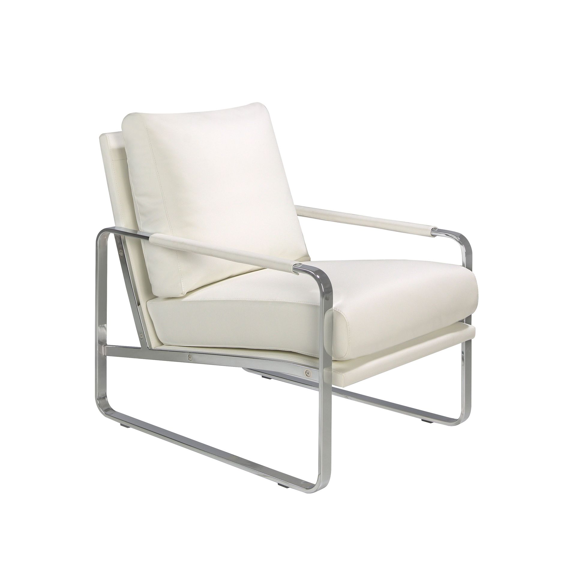 Off-white leatherette armchair