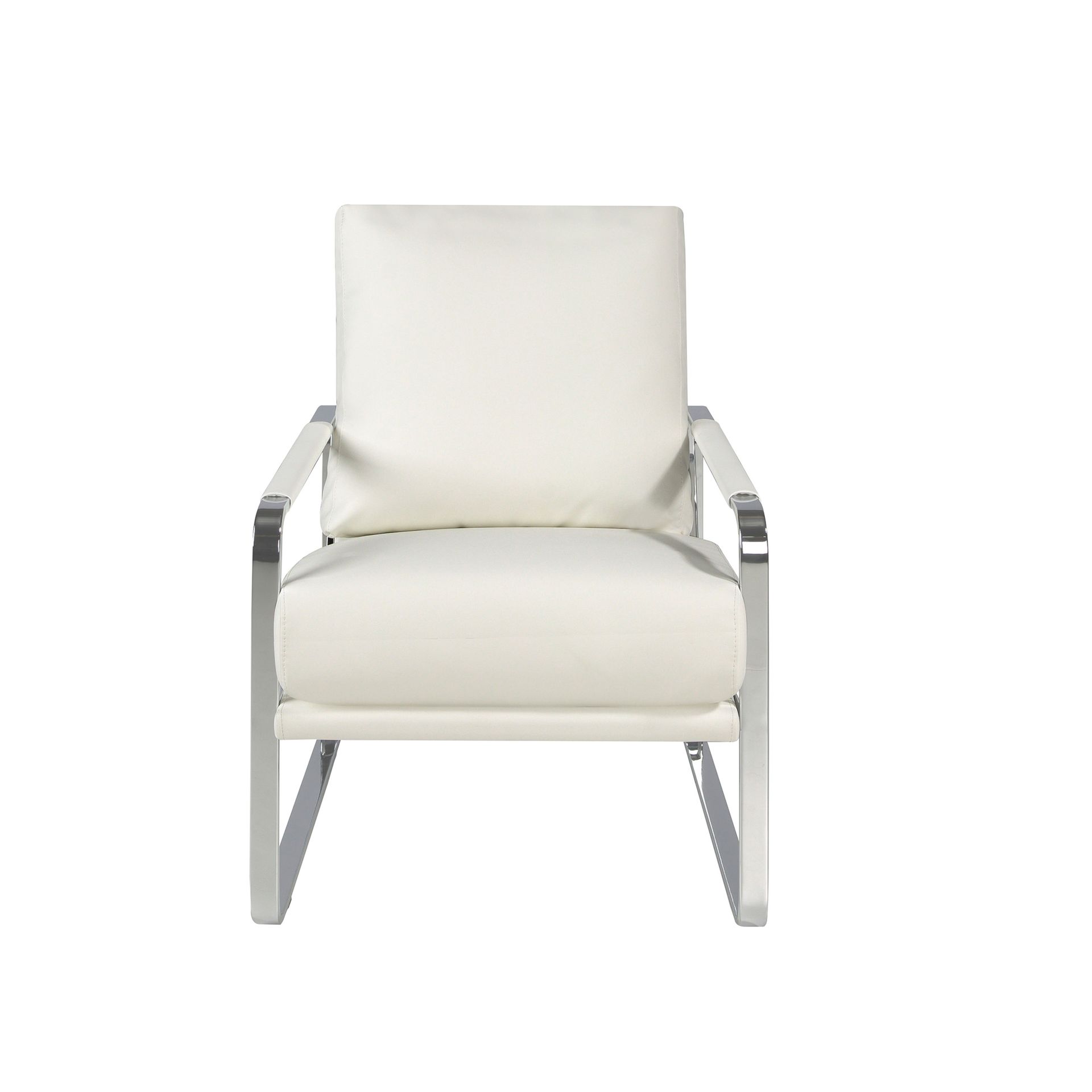 Off-white leatherette armchair