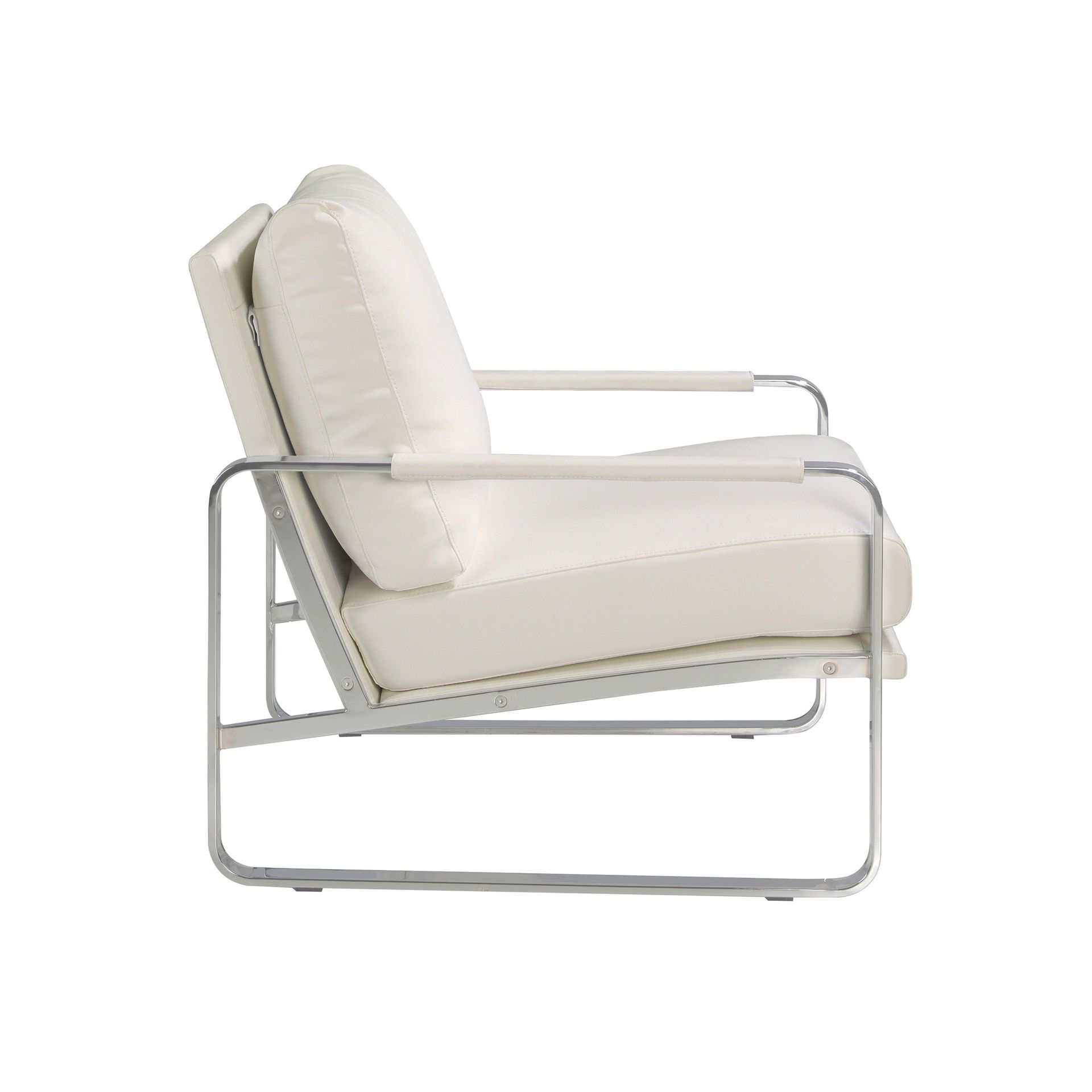 Off-white leatherette armchair