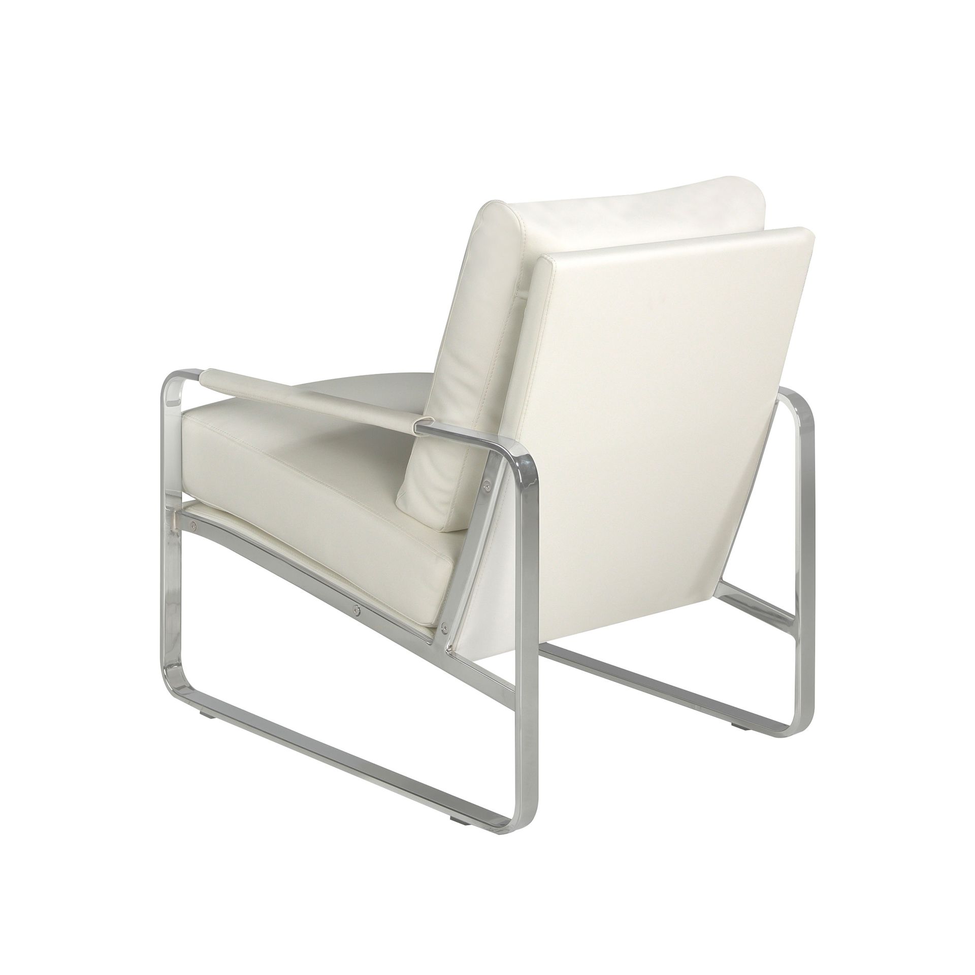 Off-white leatherette armchair