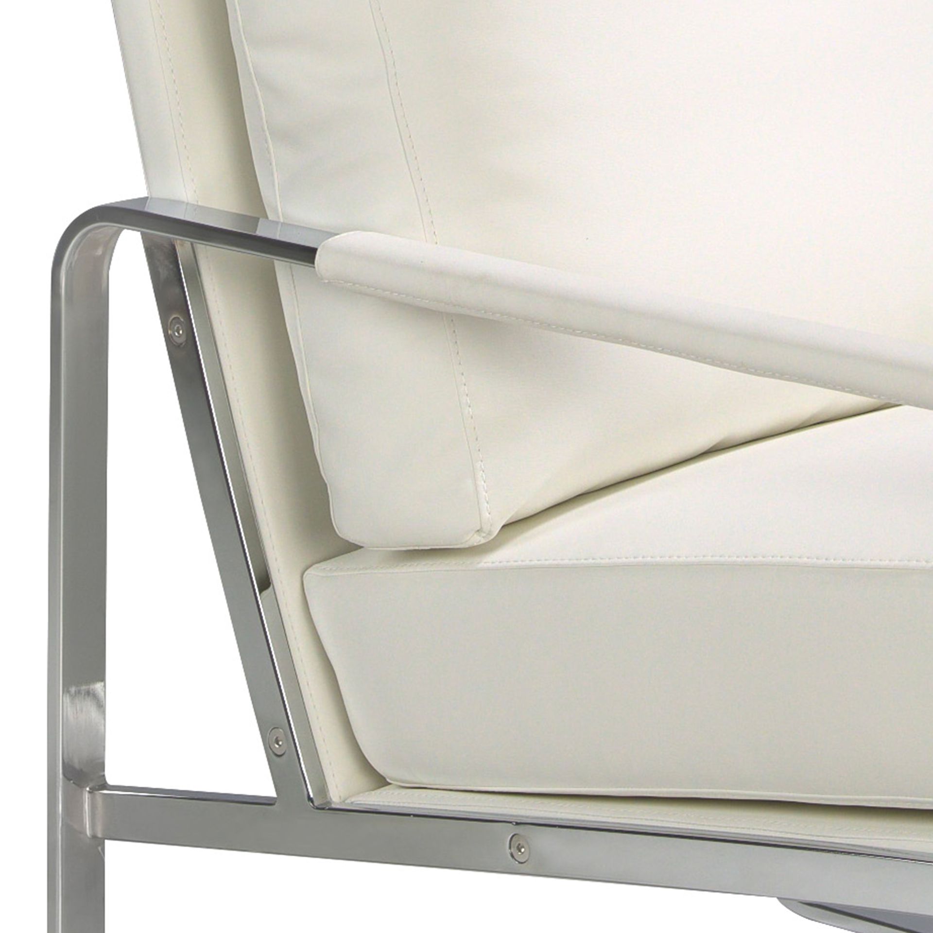 Off-white leatherette armchair