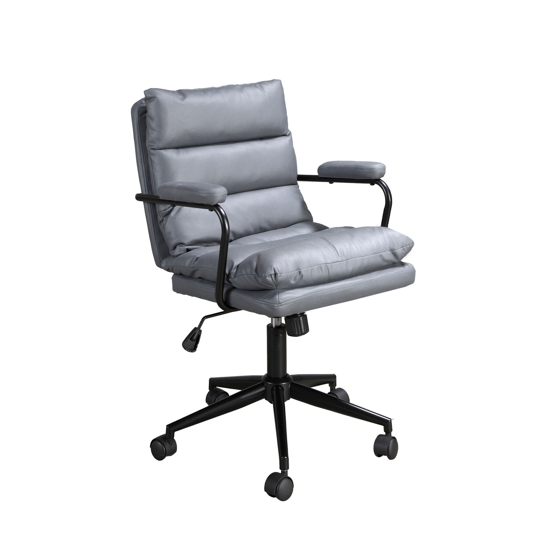 Office swivel chair grey fabric
