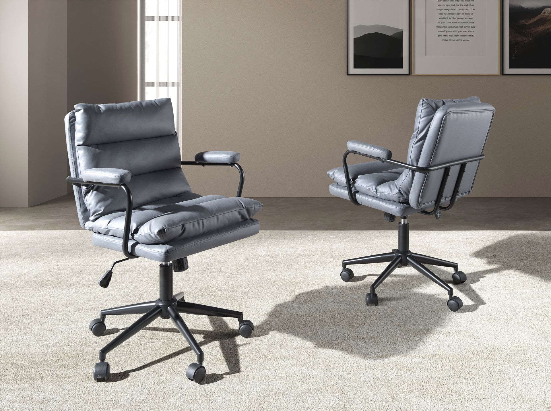 Office swivel chair grey fabric