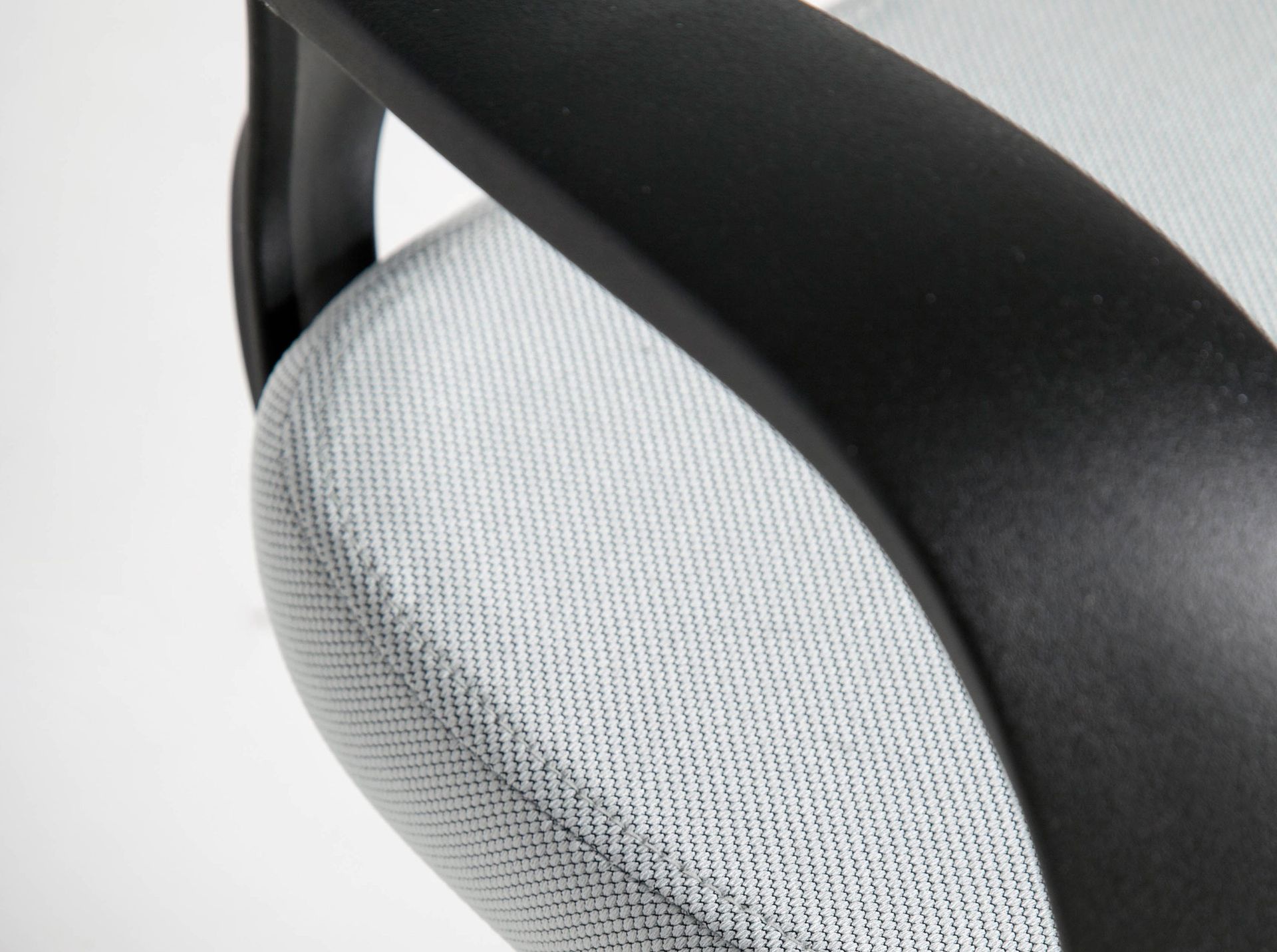 Office swivel chair light grey fabric and black pvc
