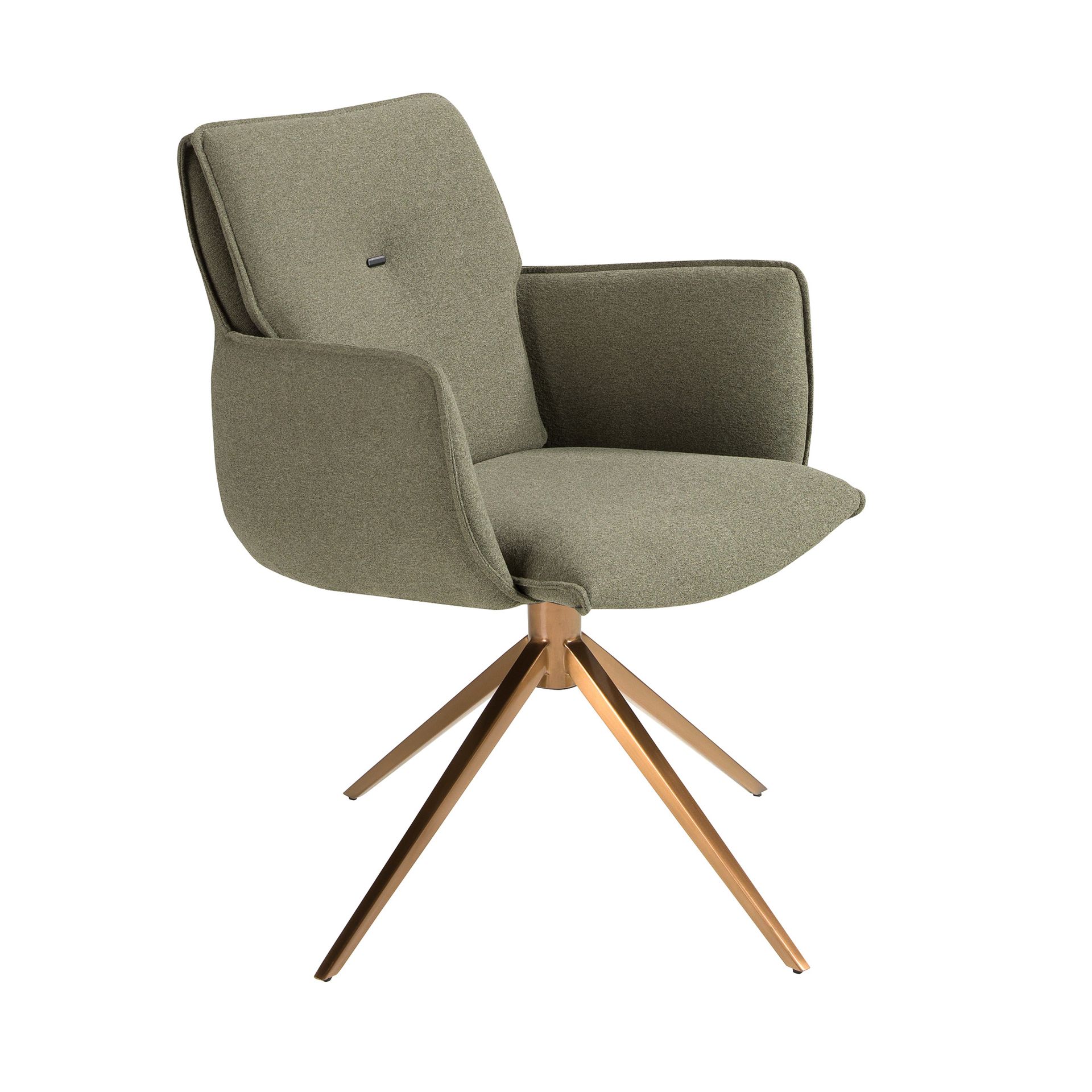 Olive green fabric swivel chair