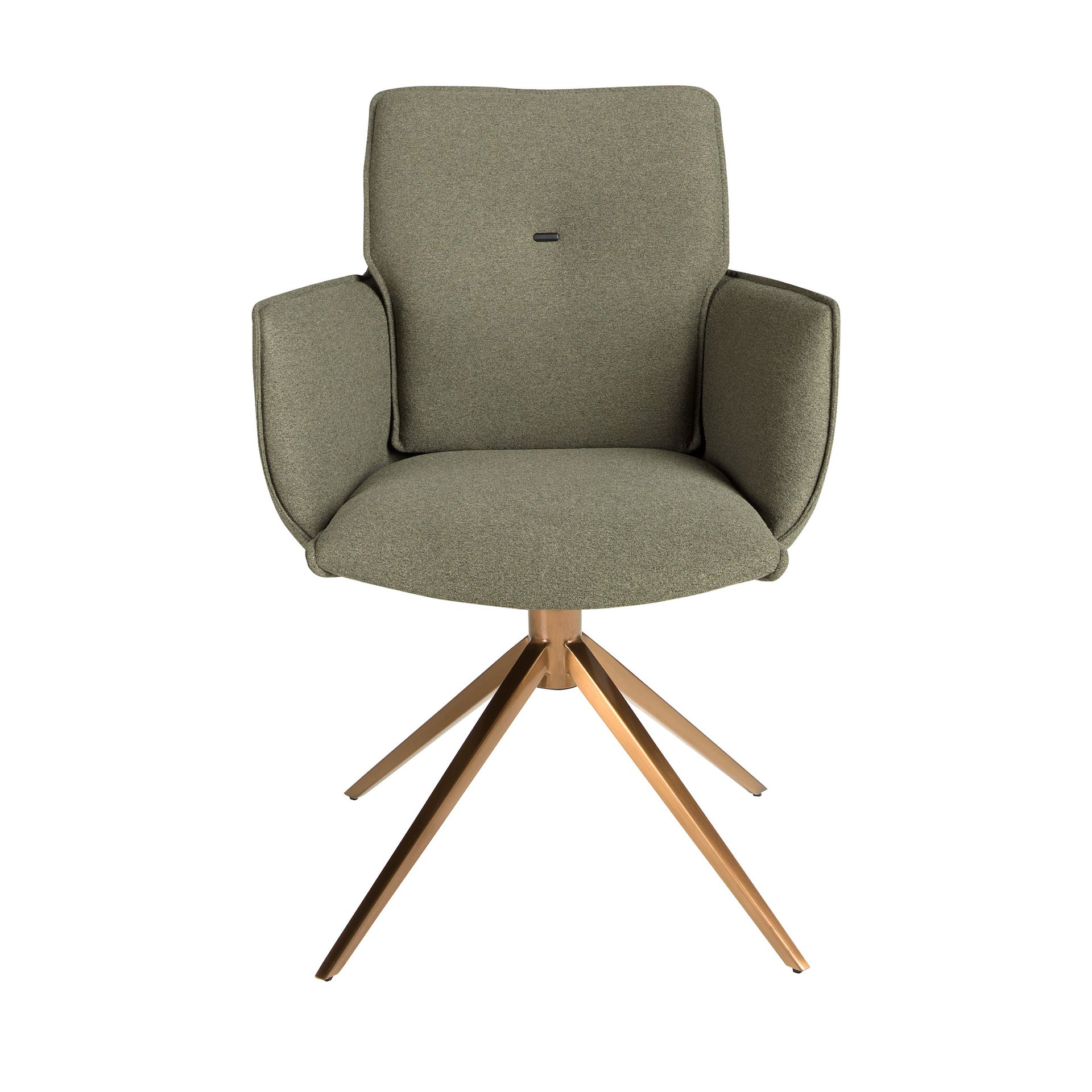 Olive green fabric swivel chair