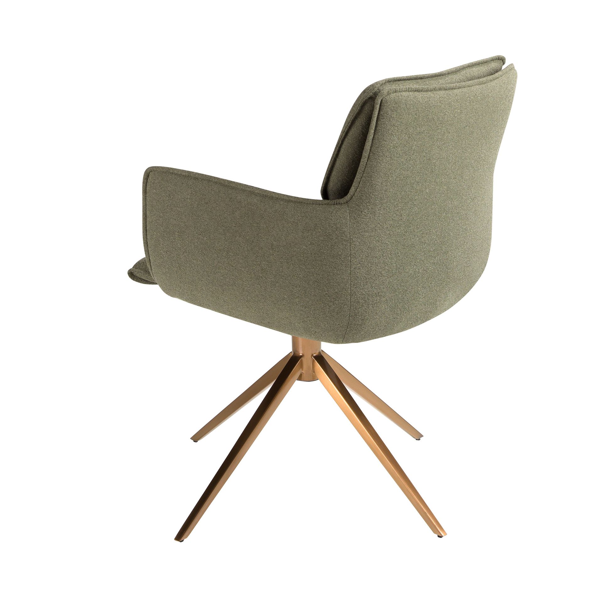 Olive green fabric swivel chair