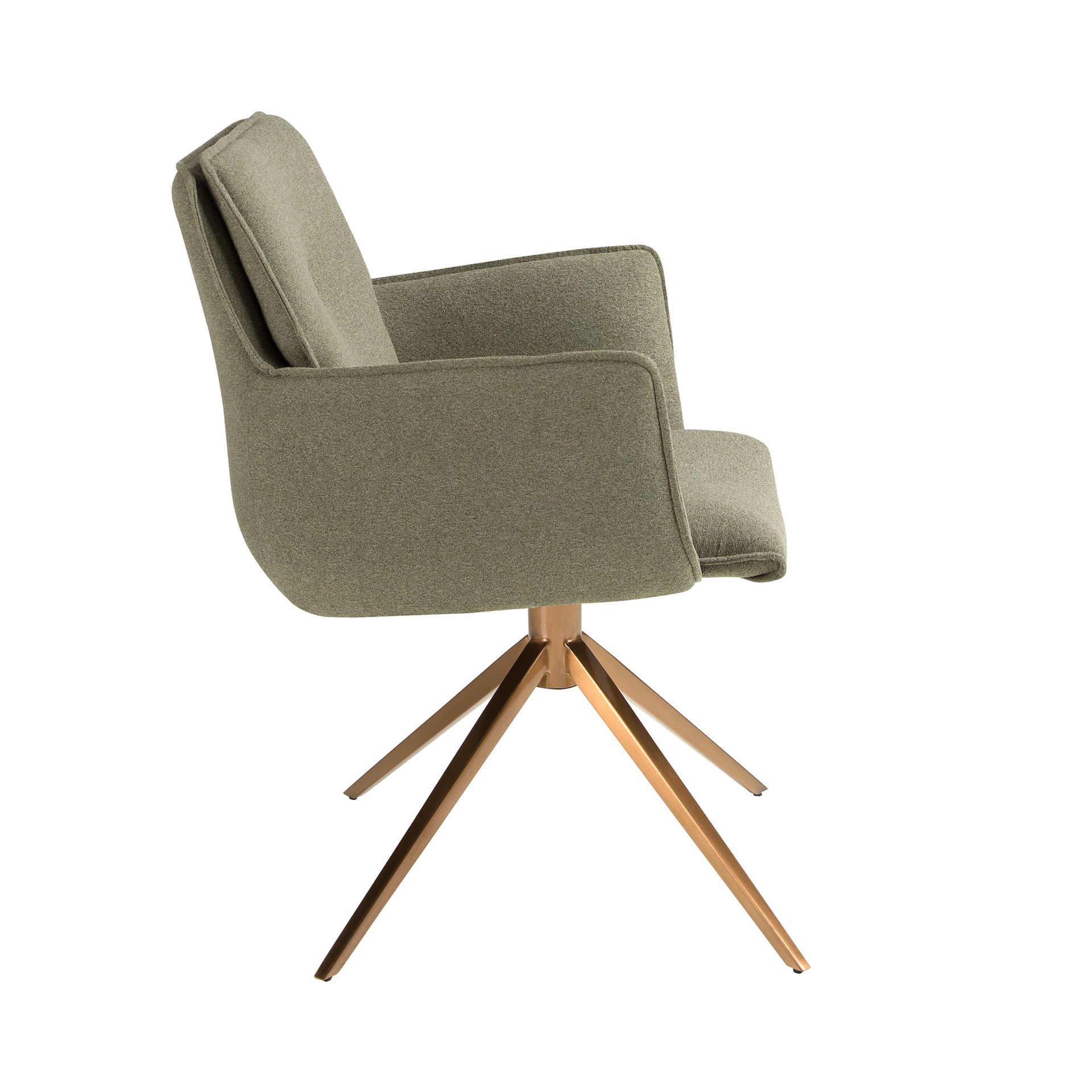 Olive green fabric swivel chair
