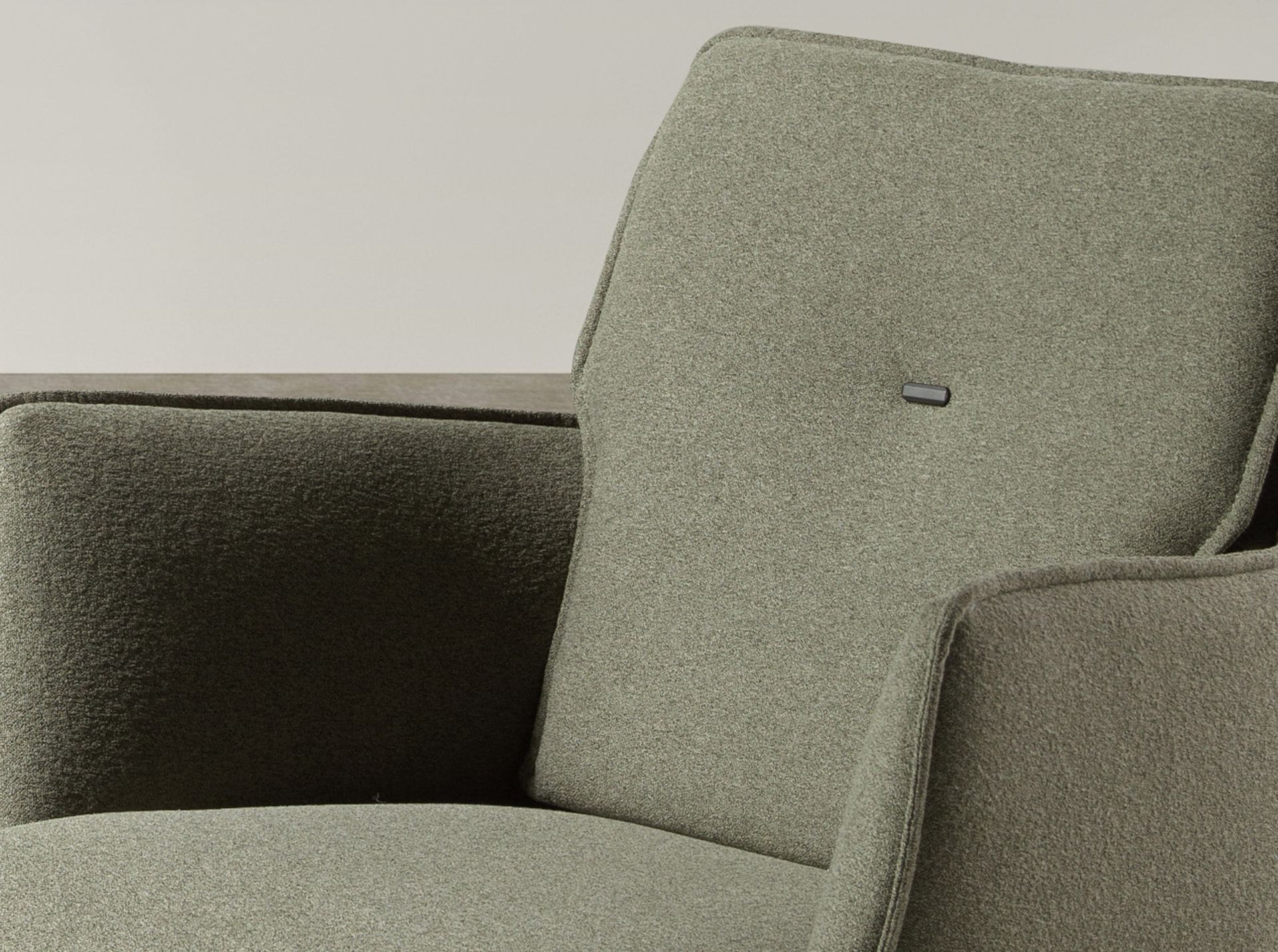 Olive green fabric swivel chair