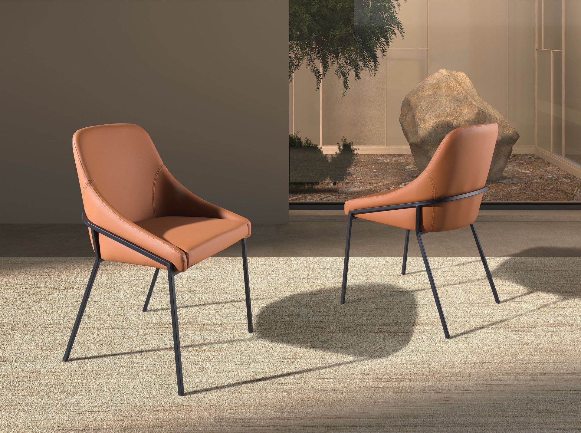 Orange leatherette chair