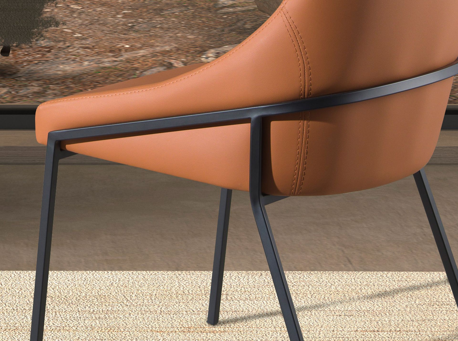 Orange leatherette chair