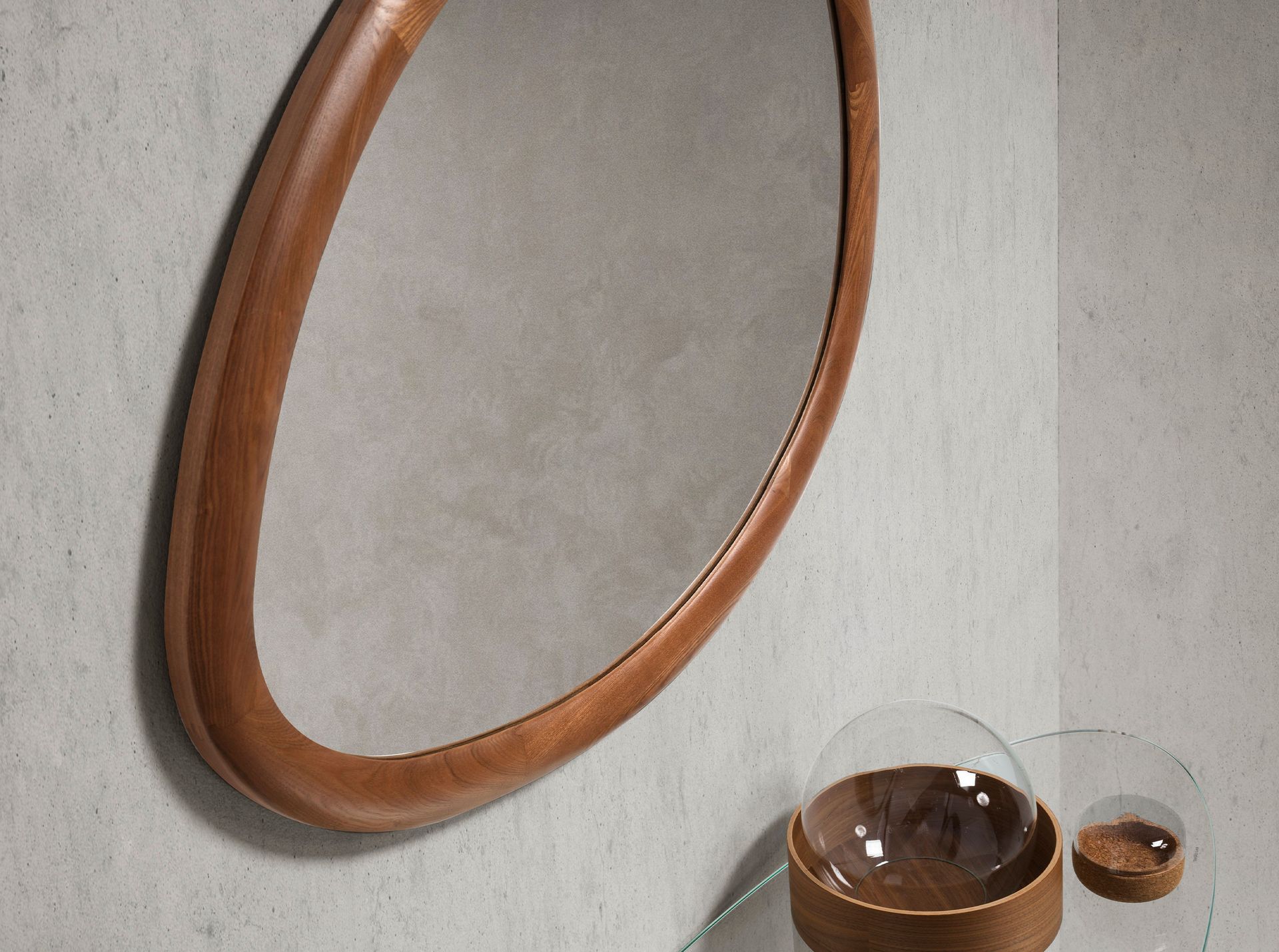 Organic walnut wall mirror