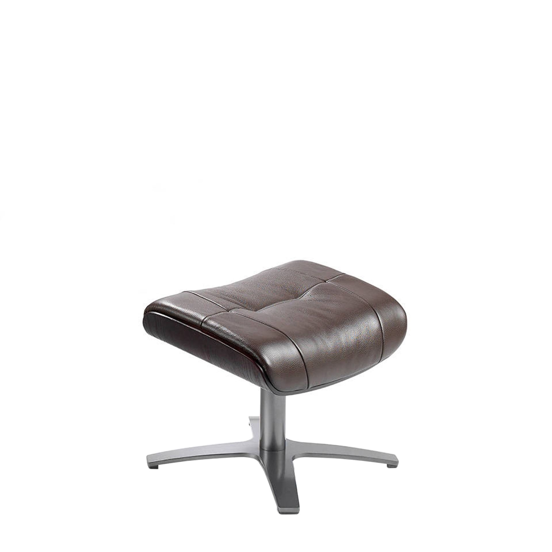 Ottoman chocolate brown leather
