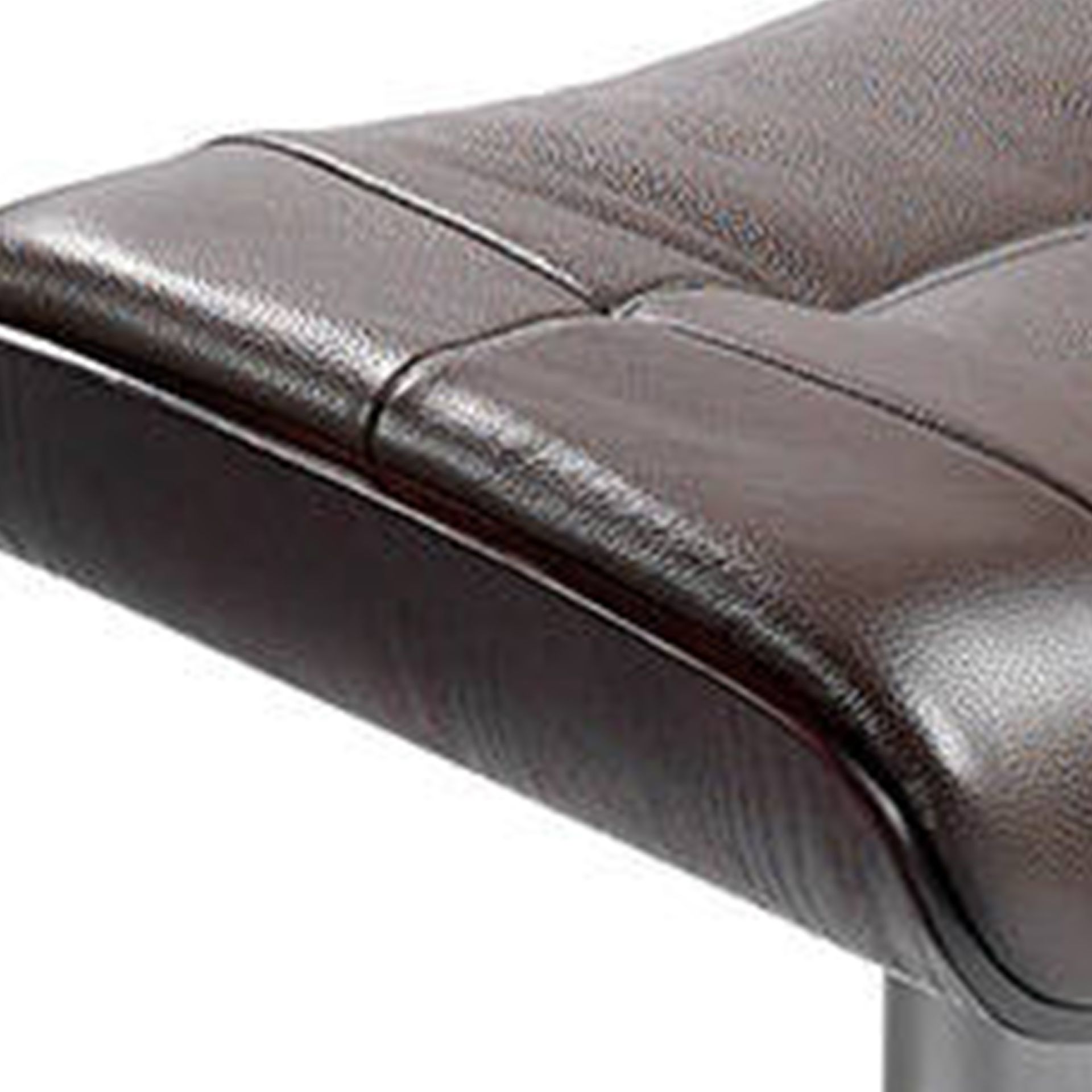 Ottoman chocolate brown leather