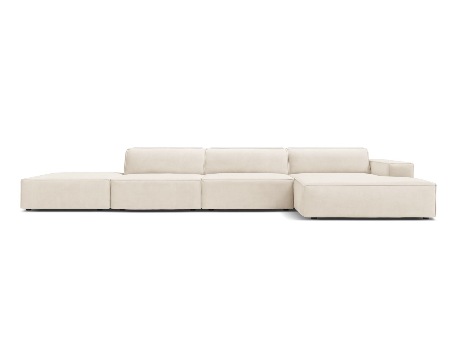 Velvet Modular Right Corner Sofa, "Jodie", 5 Seats, 341x162x77
