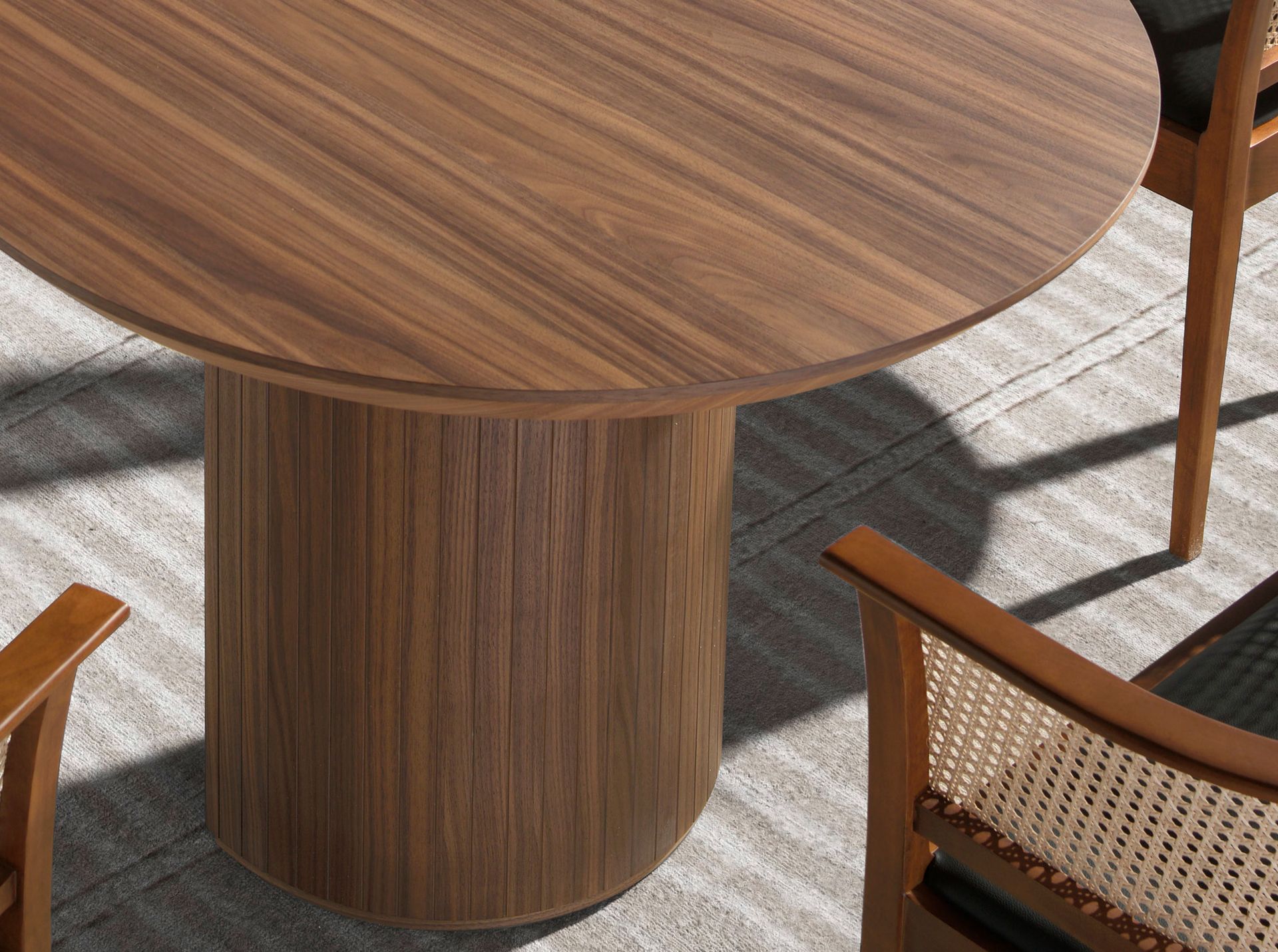 Oval Half Point walnut dining table