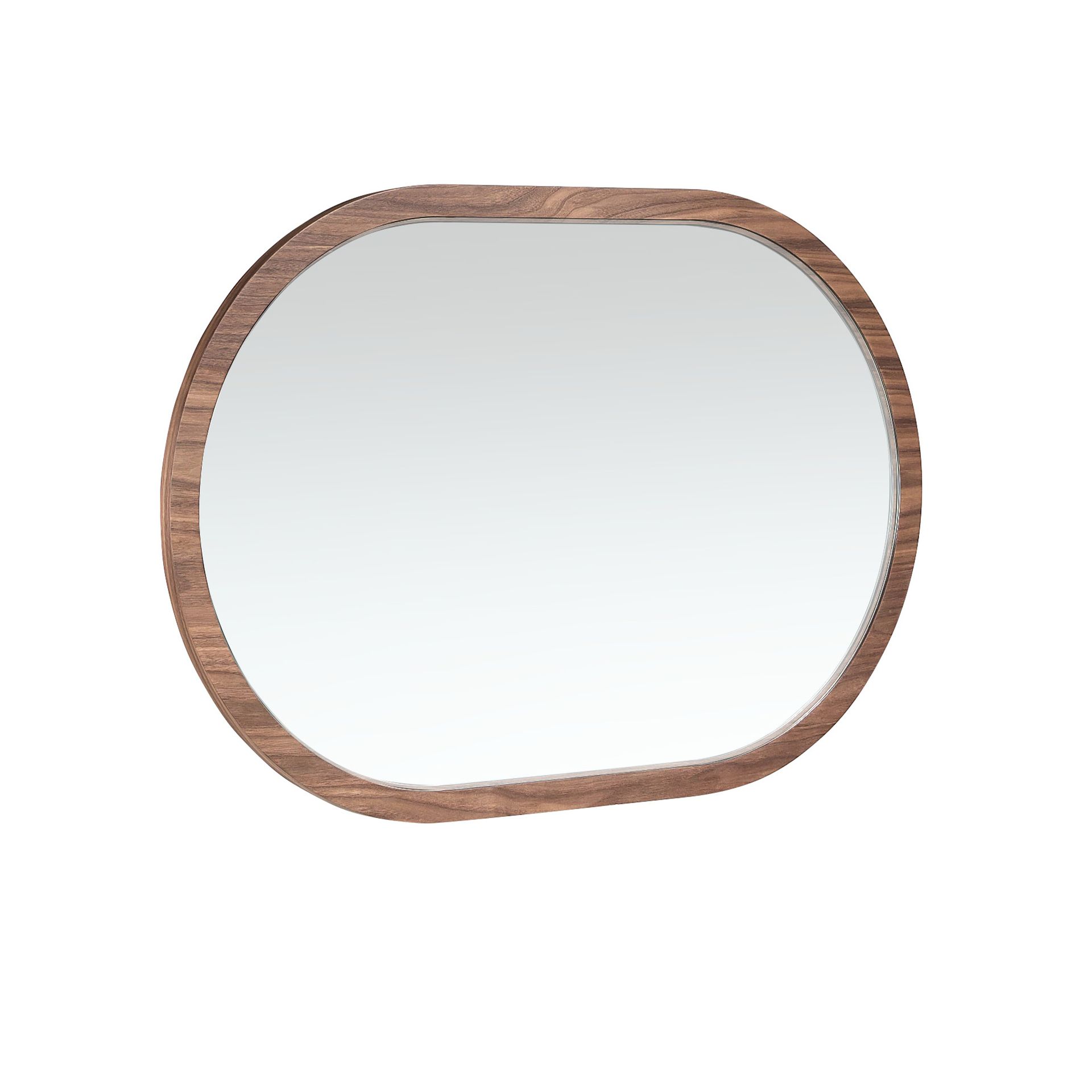 Oval Half Point walnut wall mirror
