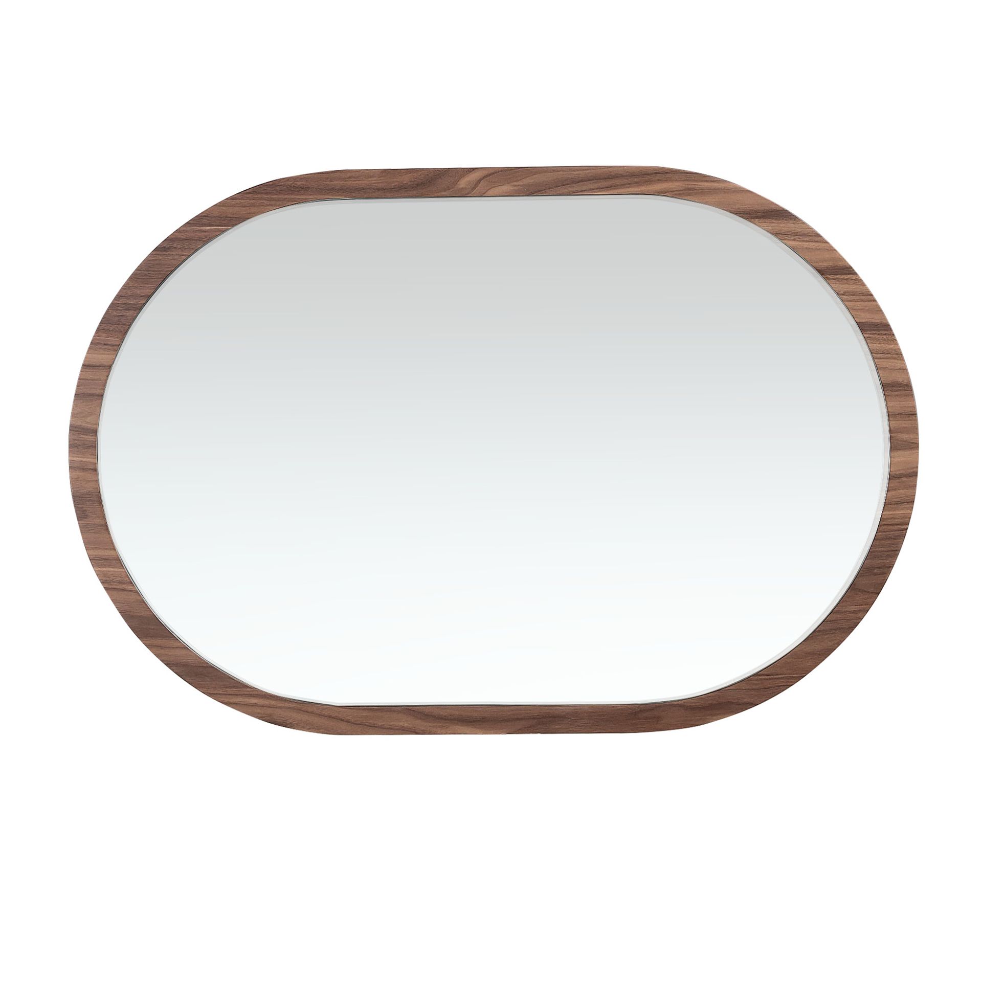 Oval Half Point walnut wall mirror
