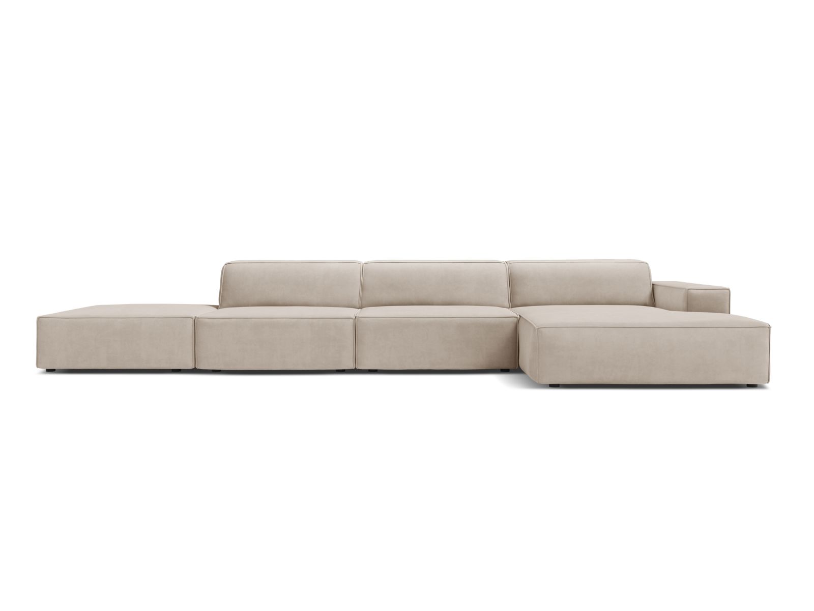 Velvet Modular Right Corner Sofa, "Jodie", 5 Seats, 341x162x77