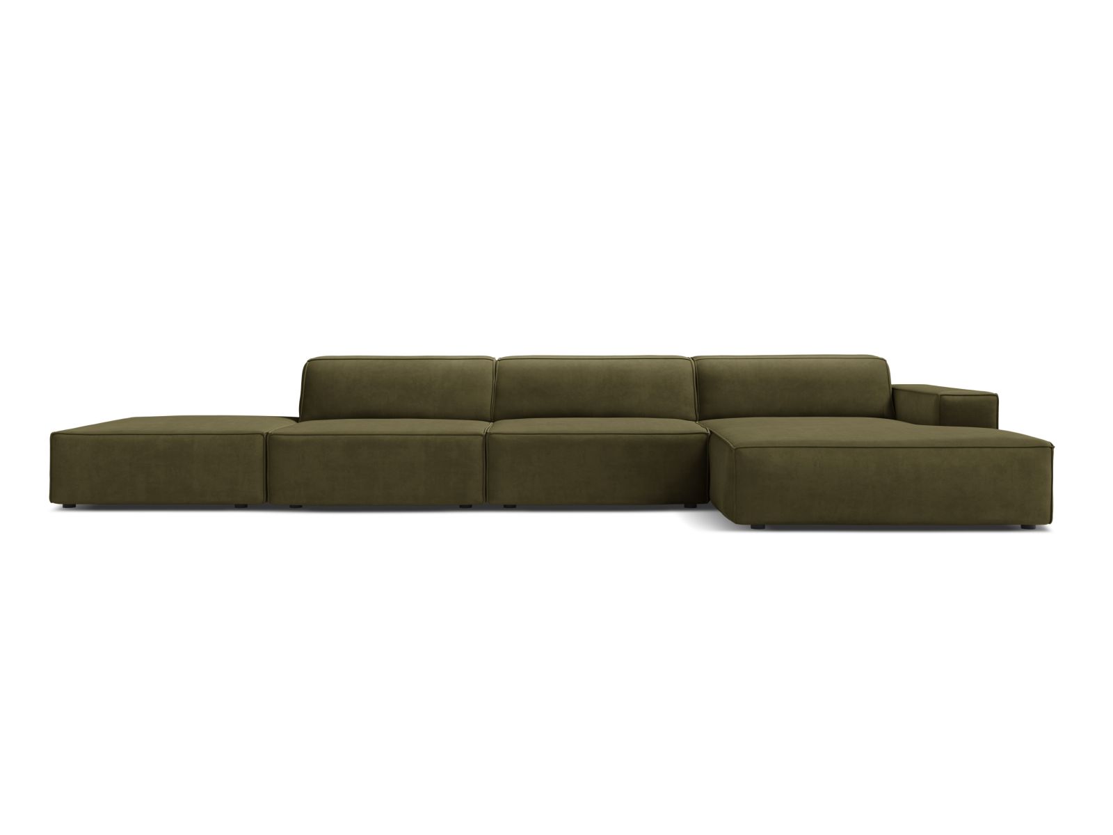 Velvet Modular Right Corner Sofa, "Jodie", 5 Seats, 341x162x77