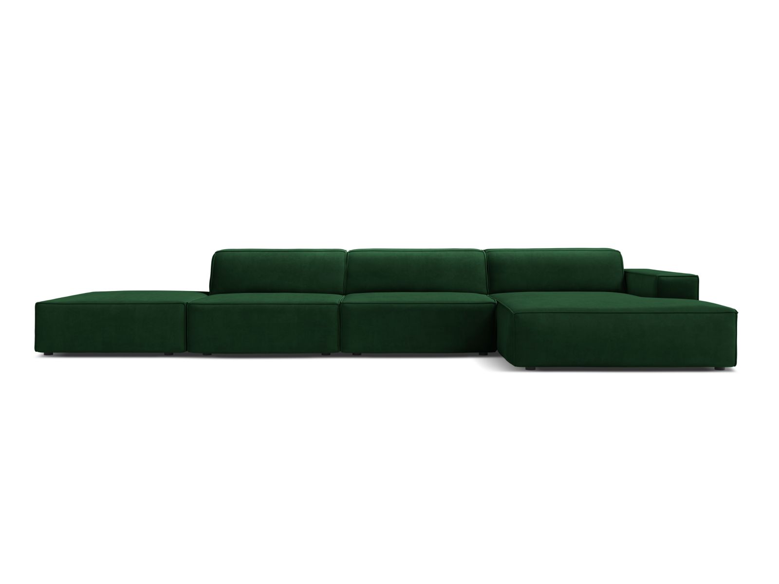 Velvet Modular Right Corner Sofa, "Jodie", 5 Seats, 341x162x77