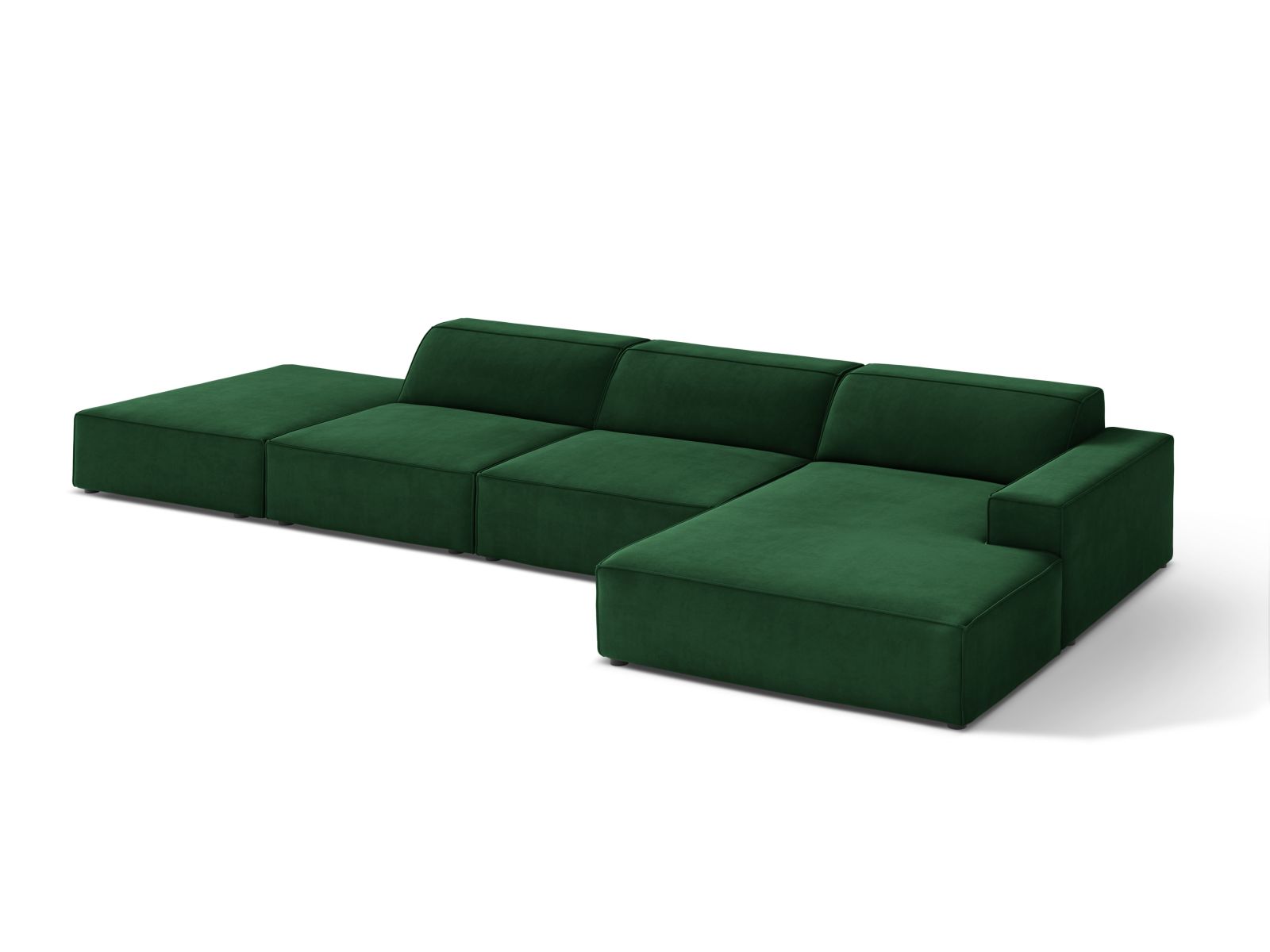 Velvet Modular Right Corner Sofa, "Jodie", 5 Seats, 341x162x77